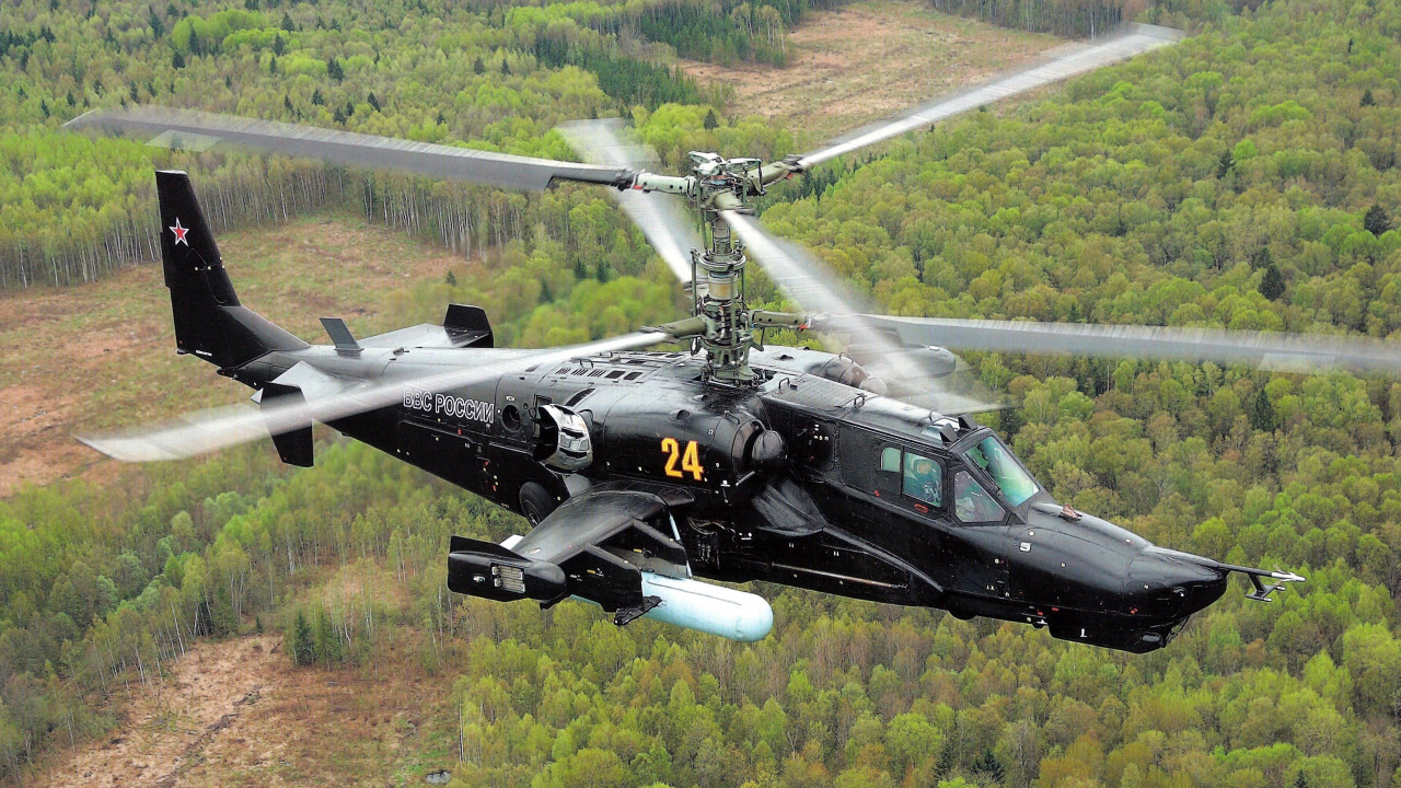 Обои ударный вертолет, камова, боевой вертолет, вертолет, винтокрылая машина в разрешении 1280x720