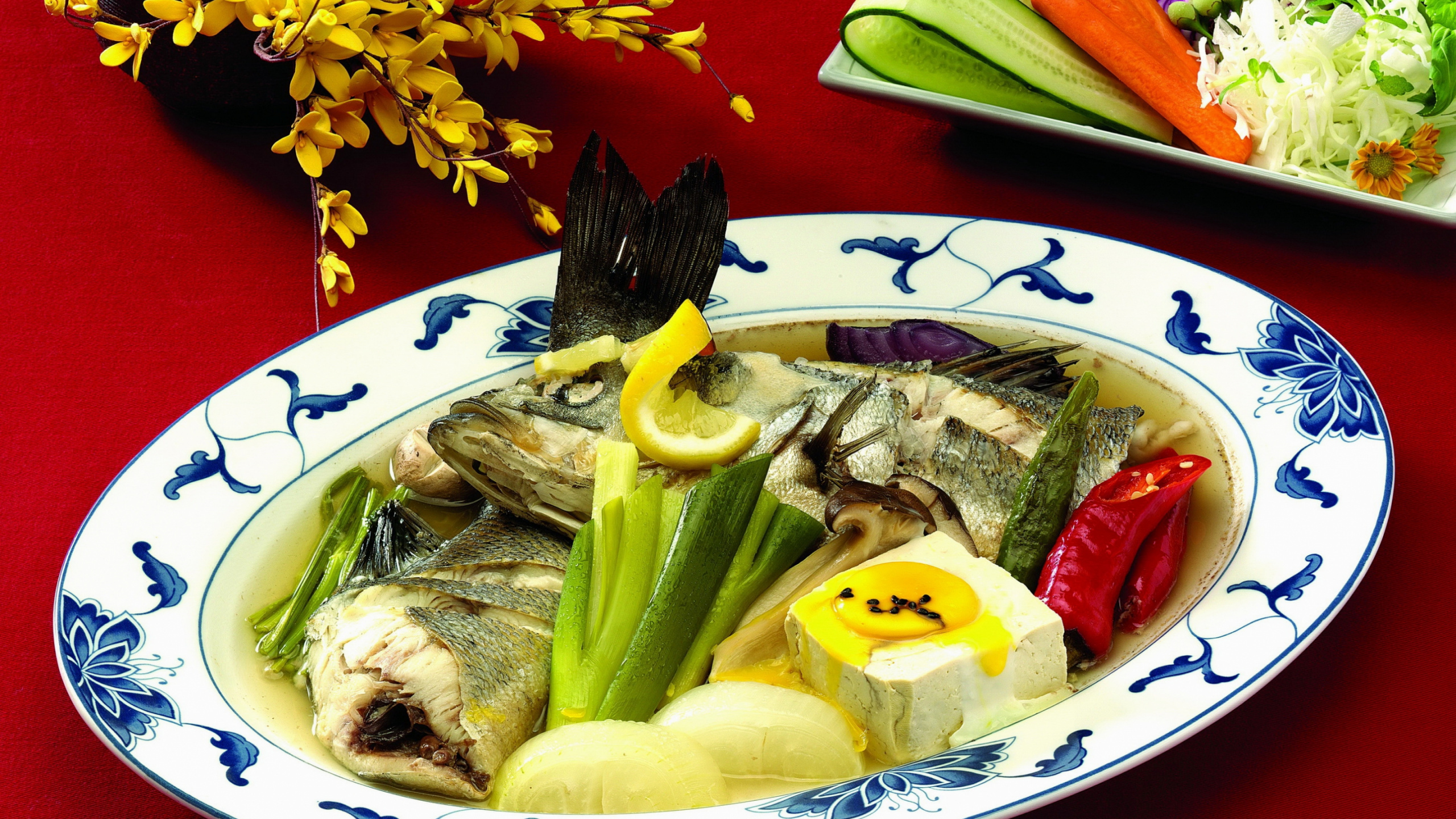 Обои блюда, овощ, морепродукты, пища, специя в разрешении 2560x1440