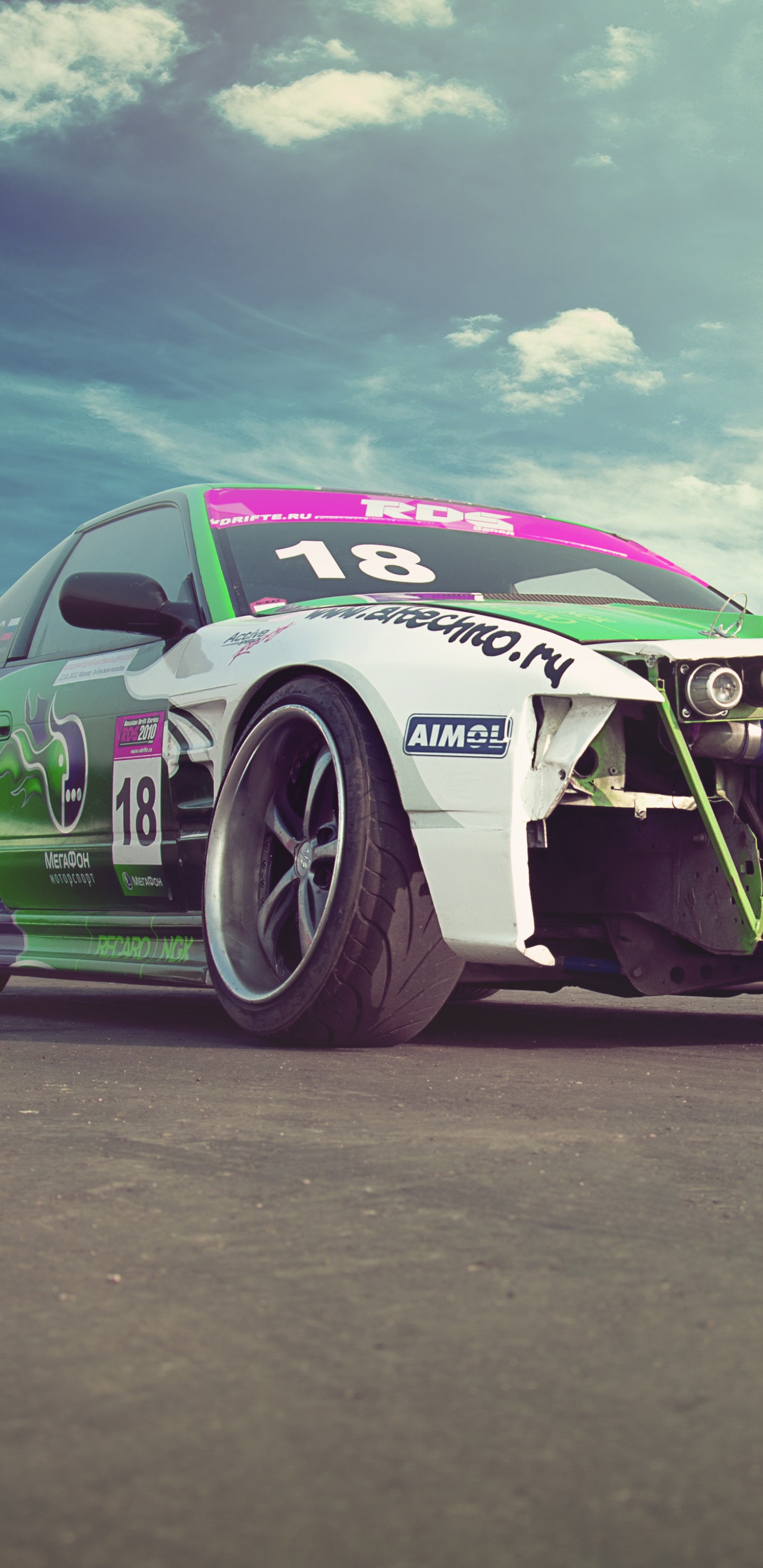 Обои дрифтинг, авто, спорткар, ипподром, гоночный в разрешении 1440x2960