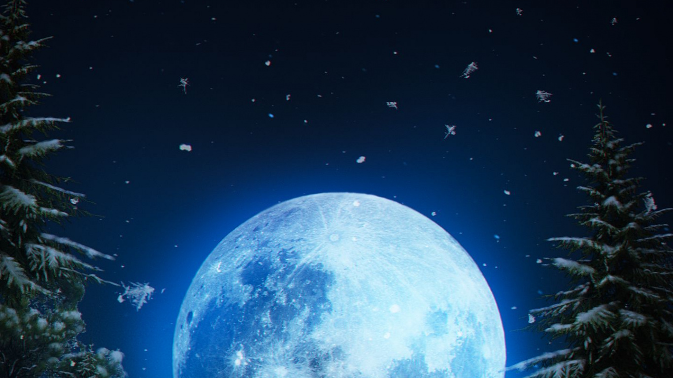 Обои луна, земля, природа, атмосфера, космос в разрешении 1366x768