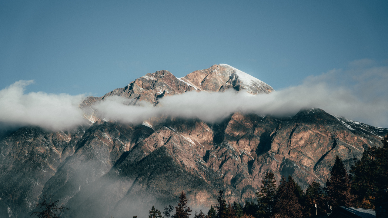 Обои Канадские Скалистые Горы, ледник атабаска, горный рельеф, горный хребет, гора в разрешении 1280x720