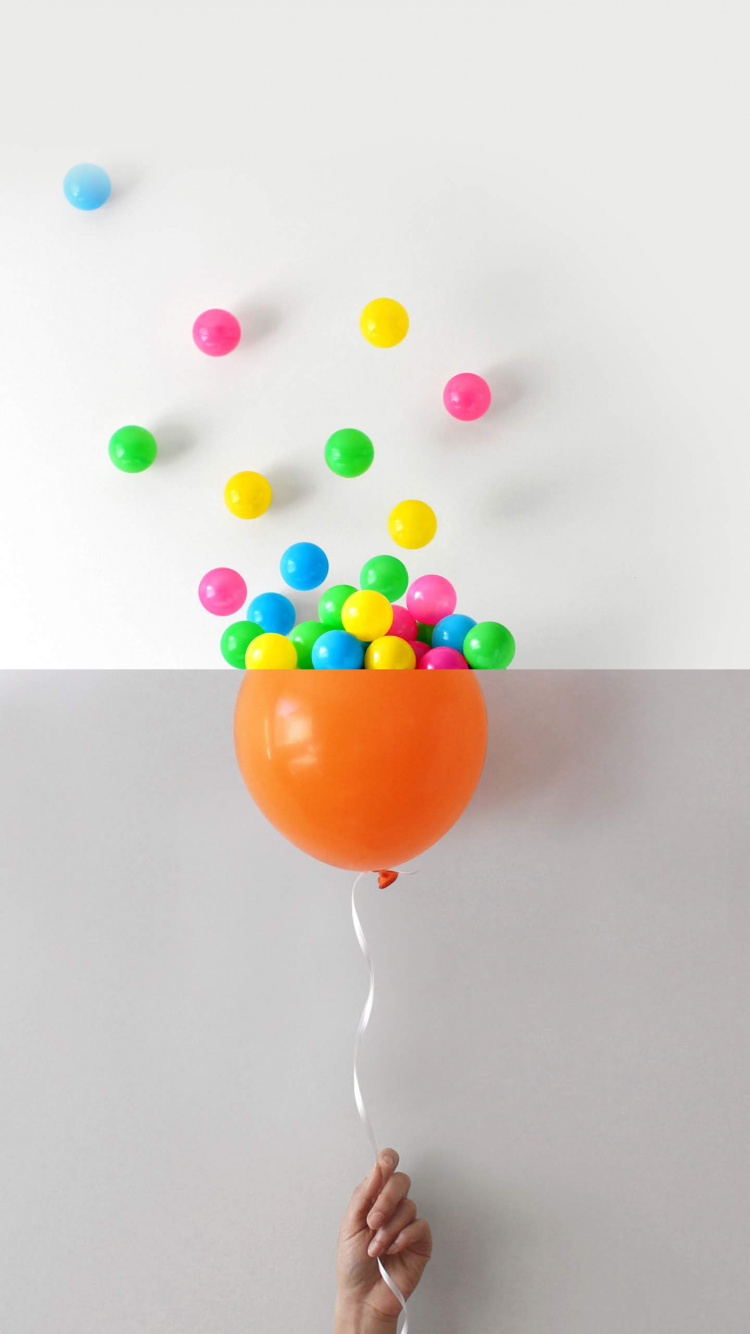 Обои LG, LG G8 ThinQ, воздушный шарик, андроид, пища в разрешении 750x1334