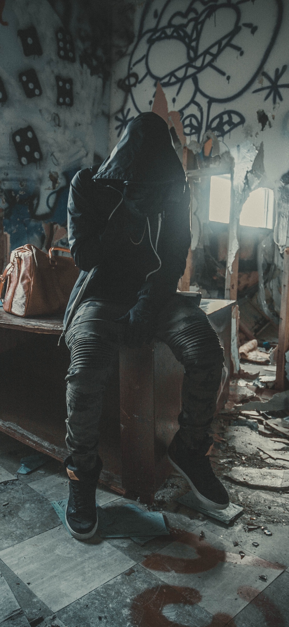 Обои арт, комната, визуальное искусство, темнота, искусство в разрешении 1125x2436