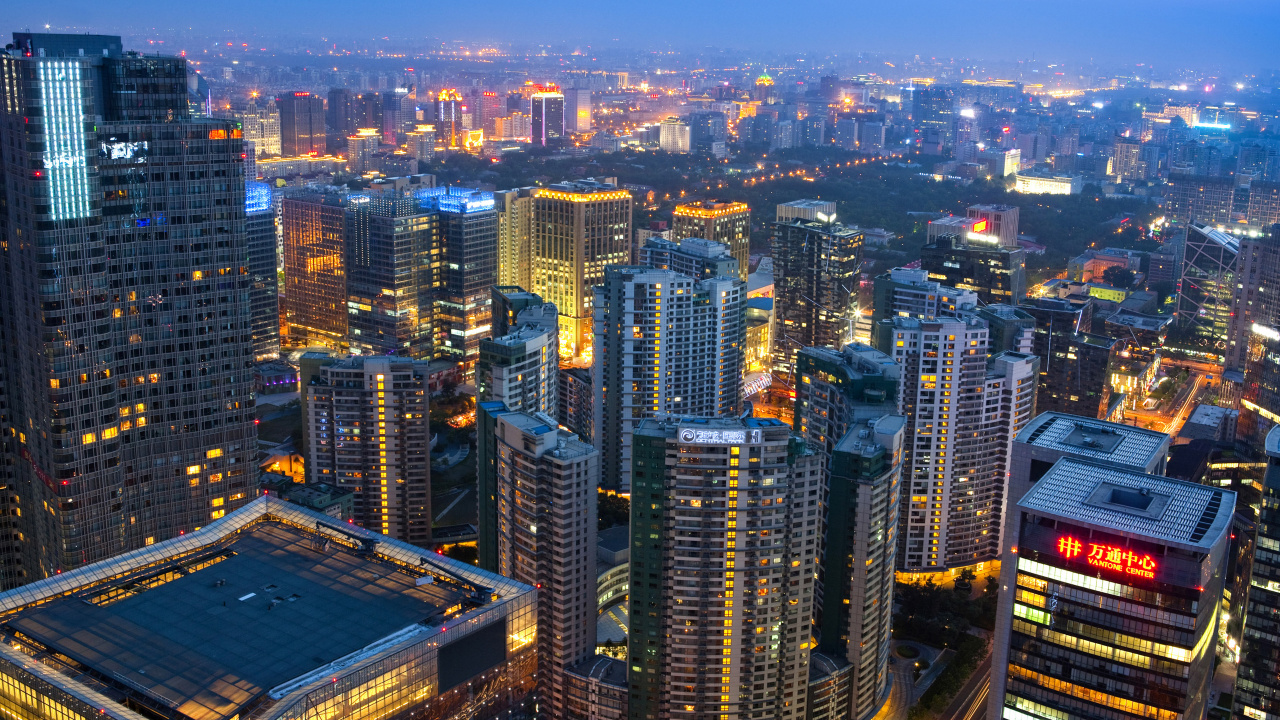 Обои городской пейзаж, город, городской район, метрополия, линия горизонта в разрешении 1280x720