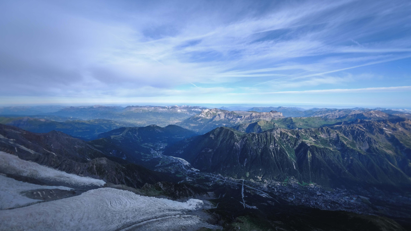 Обои облако, атмосфера, гора, нагорье, природный ландшафт в разрешении 1366x768