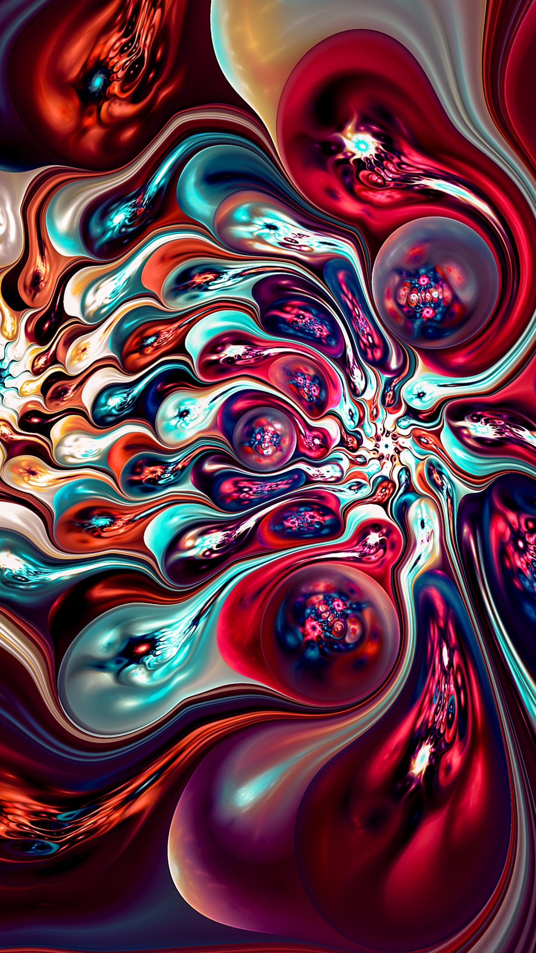 Обои цифровое искусство, фрактальное искусство, арт, фрактал, вода в разрешении 1080x1920