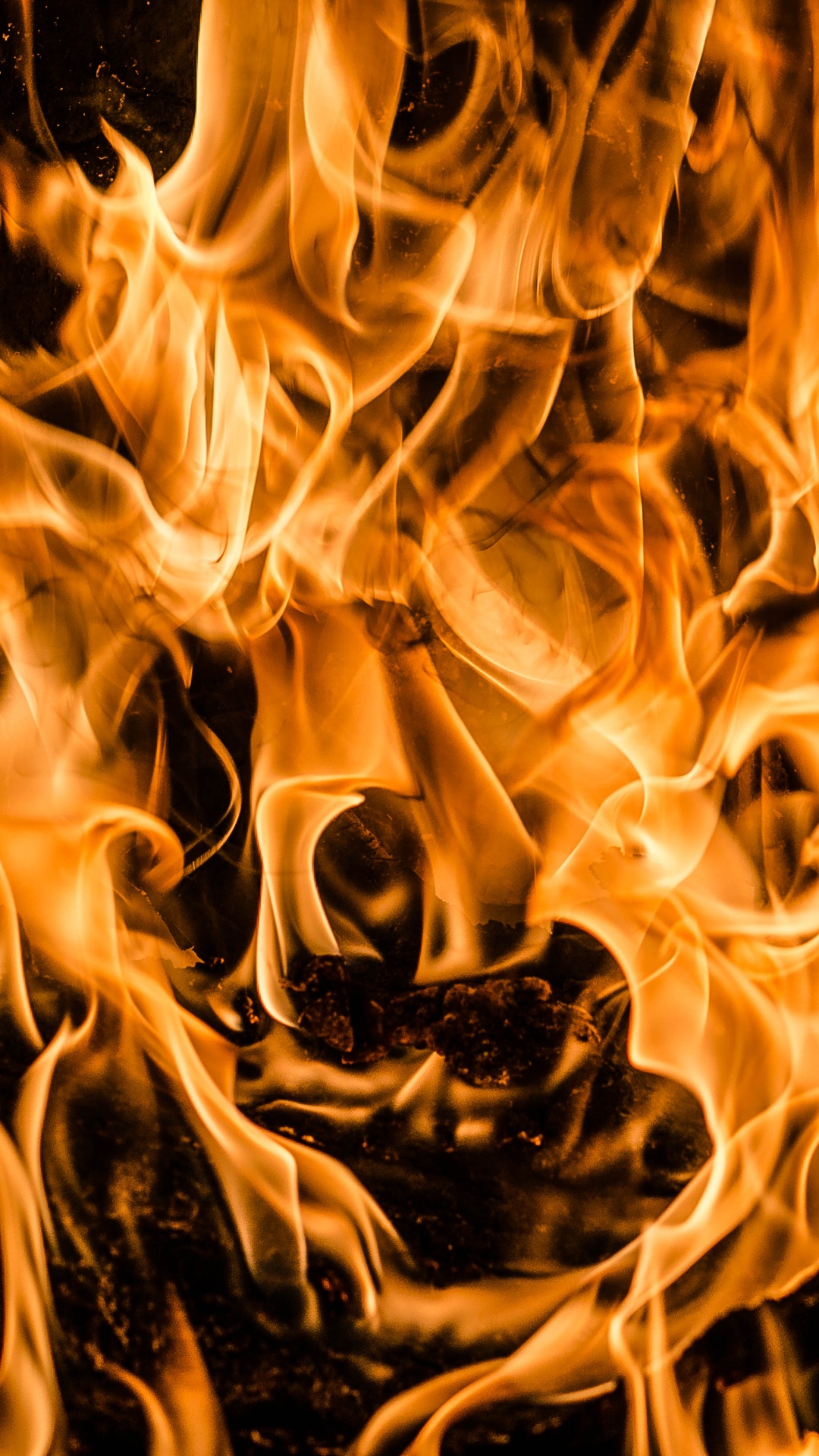 Обои пламя, огонь, тепло, костер в разрешении 1080x1920