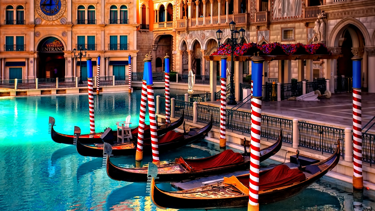 Обои венецианец, Венеция, гондола, водный путь, вода в разрешении 1280x720