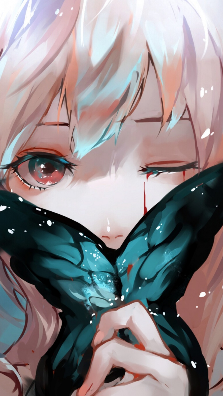 Обои аниме, Манга, рот, мультфильм, розовый в разрешении 750x1334