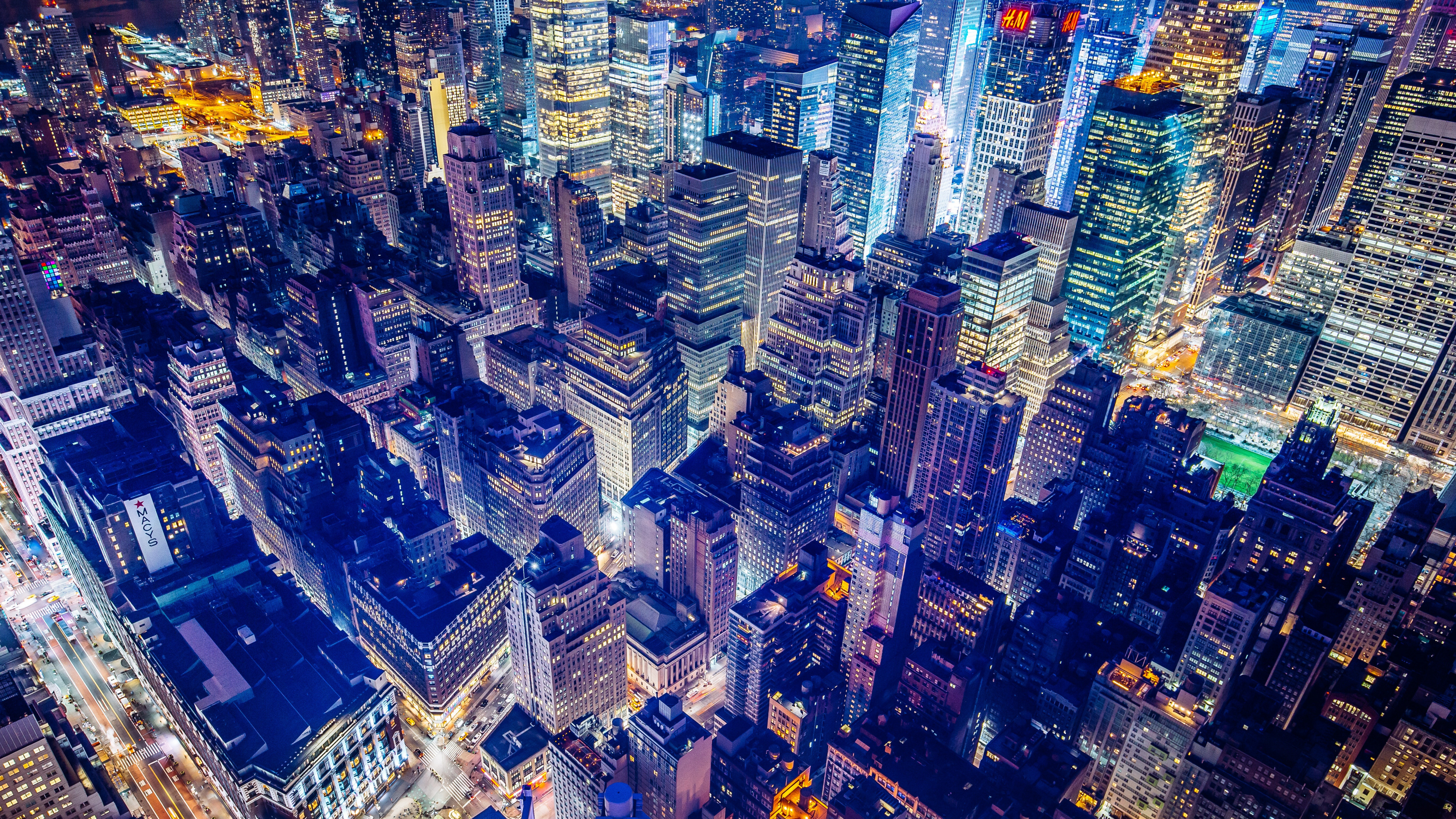 Обои здание, город, городской район, синий, городской пейзаж в разрешении 3840x2160