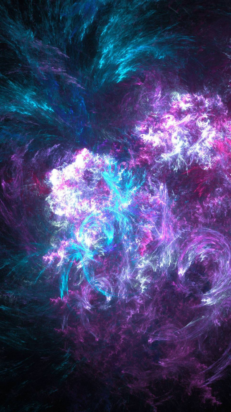 Обои фрактальное искусство, пурпур, Фиолетовый, свет, темнота в разрешении 750x1334