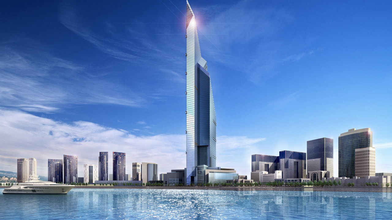 Обои Бурдж Халифа, небоскреб, вышка, башня, ориентир в разрешении 1280x720