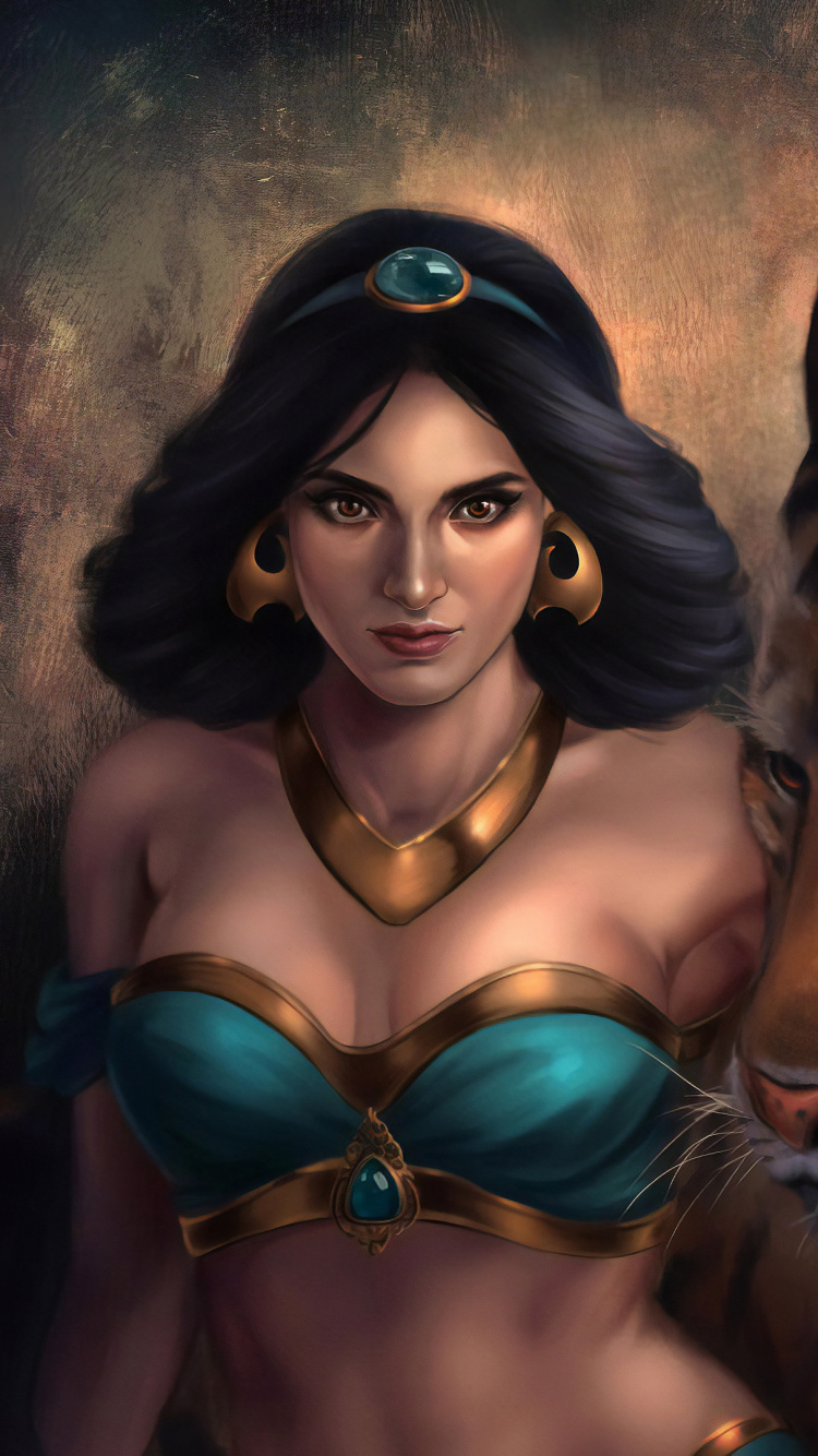 Обои Раджа, Аладдин, арт, кошачьих, иллюстрация в разрешении 750x1334