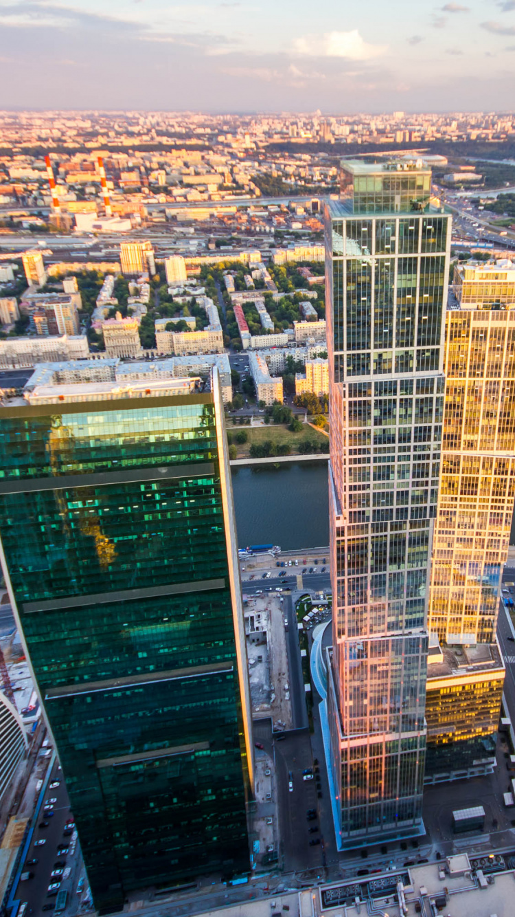 Обои башня Федерации, вышка, смотровая площадка, небоскреб, городской пейзаж в разрешении 750x1334