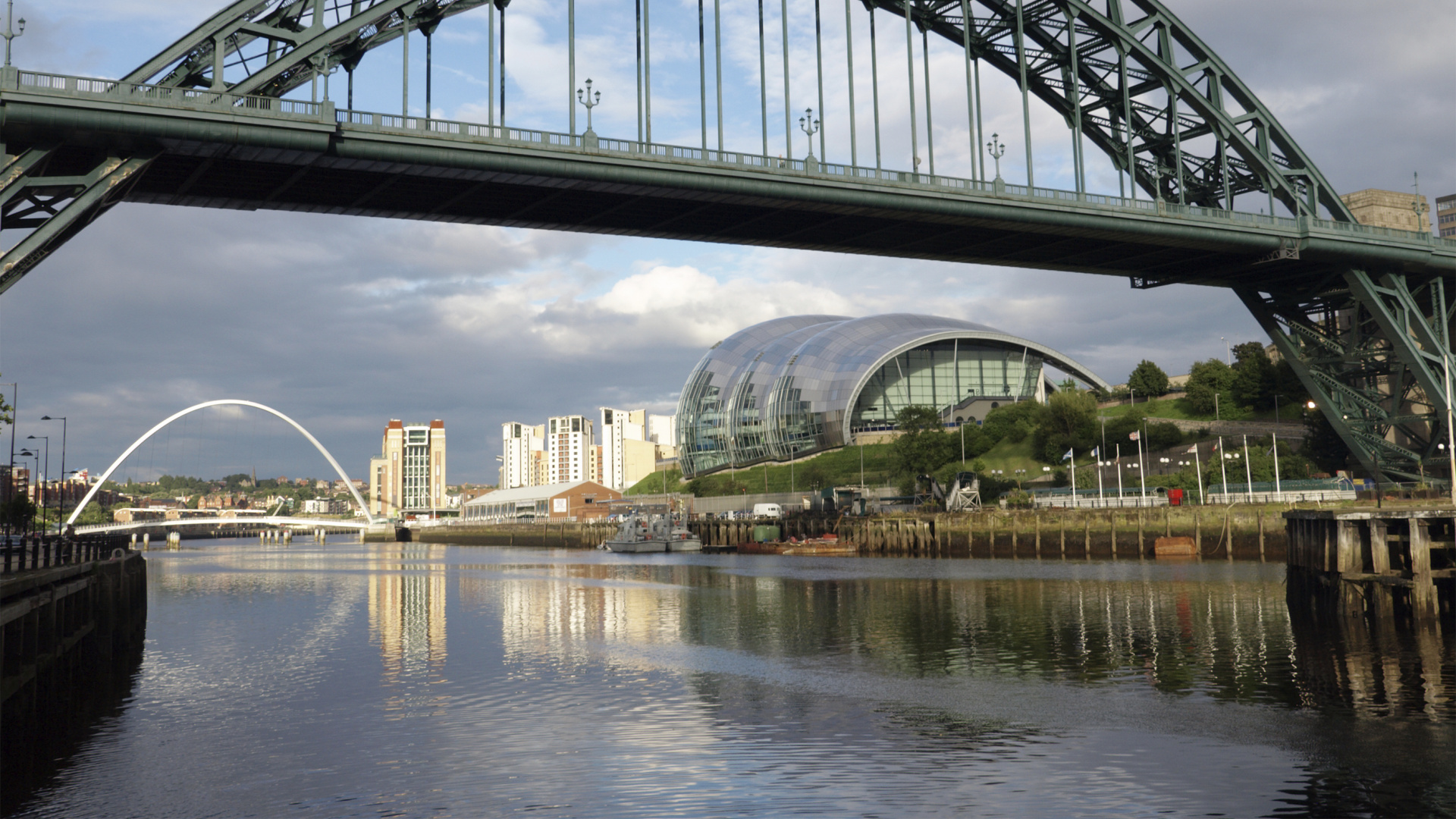 Обои Мост Тайн, Мост Тысячелетия В Гейтсхеде, мост, арочный мостик, воздушная линия в разрешении 1920x1080