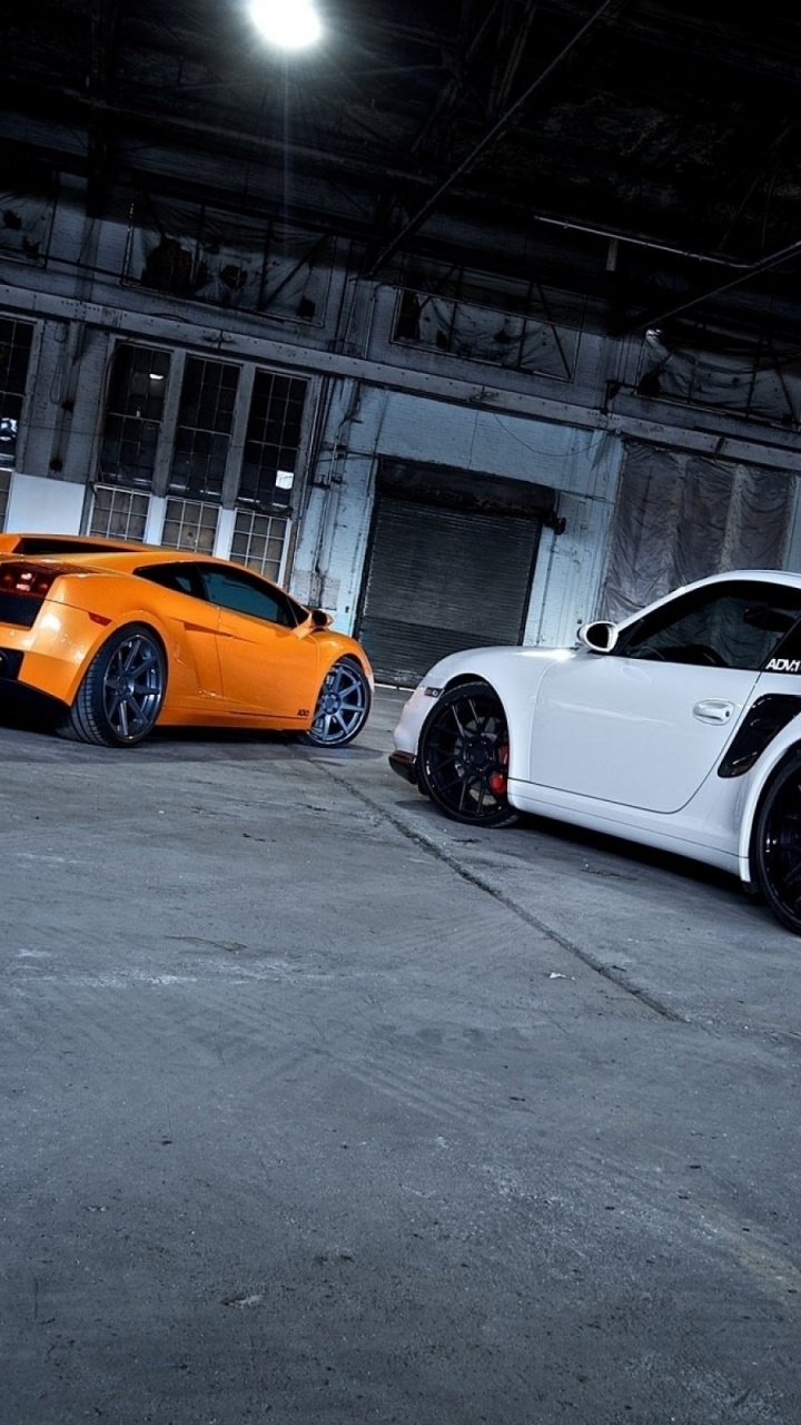 Обои Ламборджини и Порше, porsche 911 gt3, lamborghini gallardo, Порше, авто в разрешении 720x1280