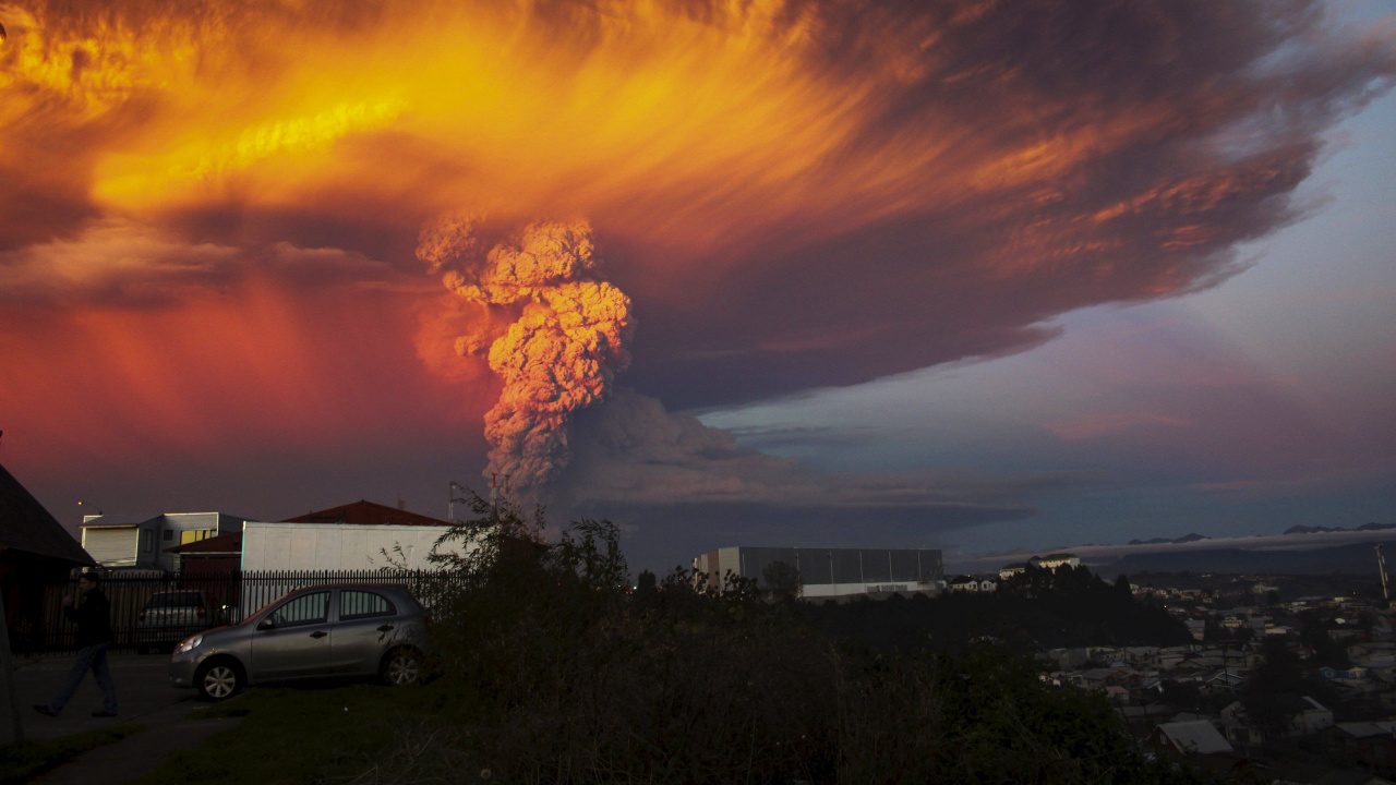 Обои Кальбуко, вулкан, вулканический пепел, Южный Андской Обсерватории Вулкана, облако в разрешении 1280x720