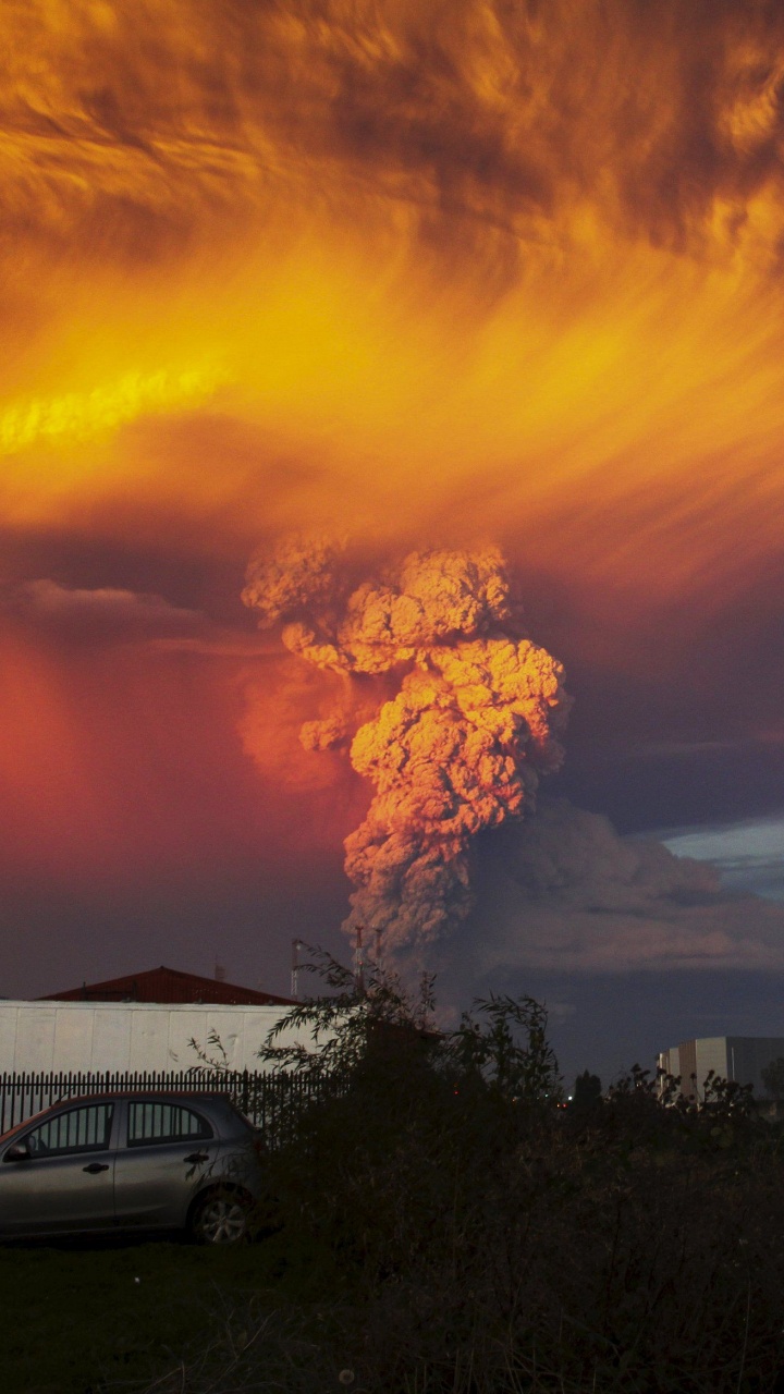 Обои Кальбуко, вулкан, вулканический пепел, Южный Андской Обсерватории Вулкана, облако в разрешении 720x1280