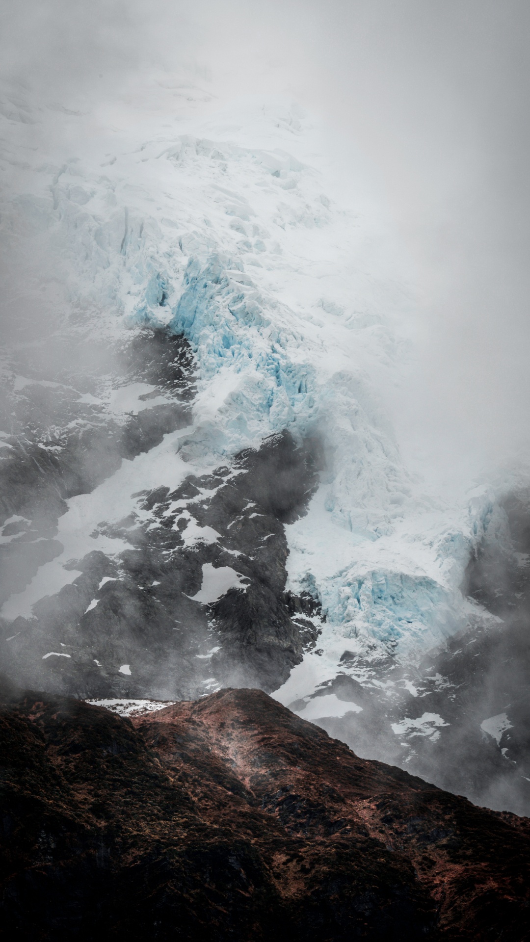Обои вода, ледник, дым, волна, море в разрешении 1080x1920