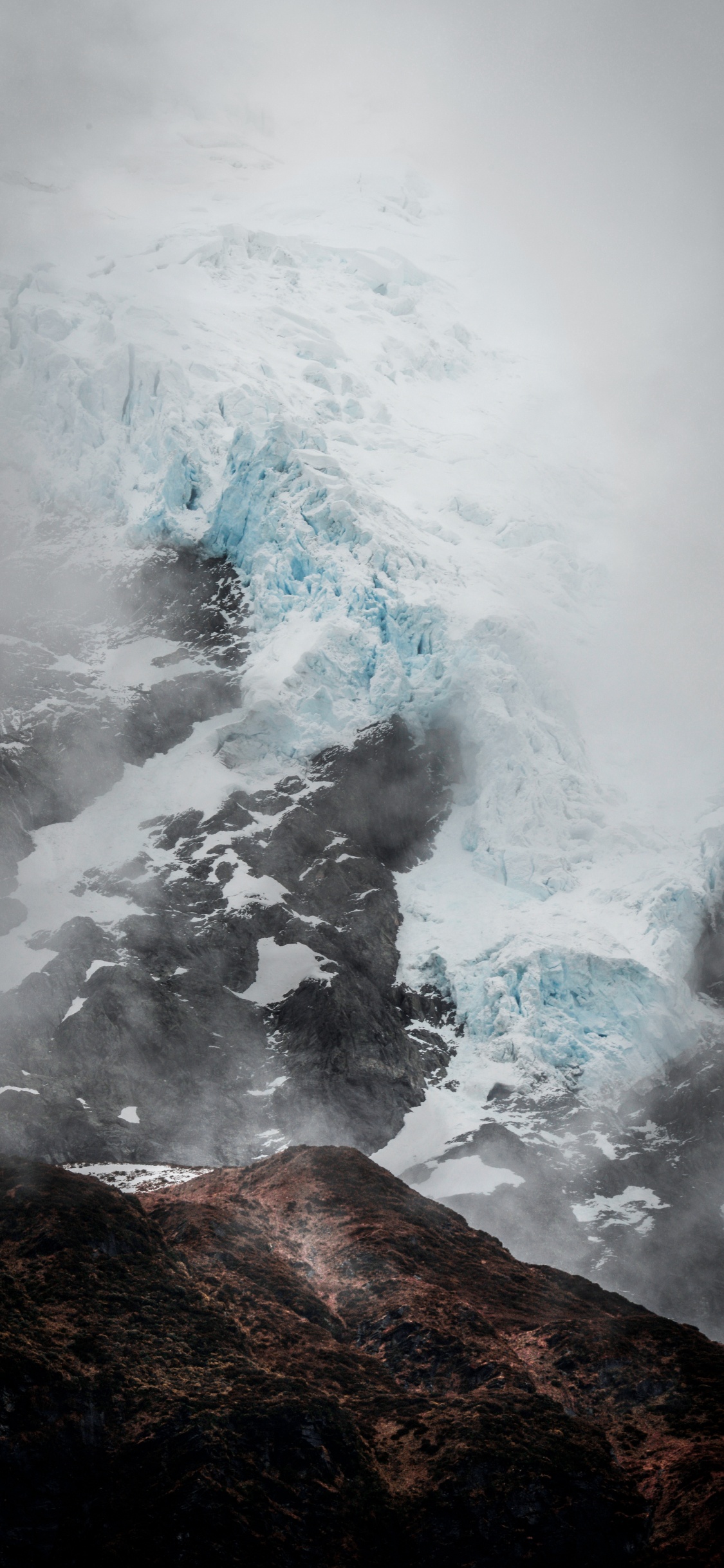 Обои вода, ледник, дым, волна, море в разрешении 1125x2436