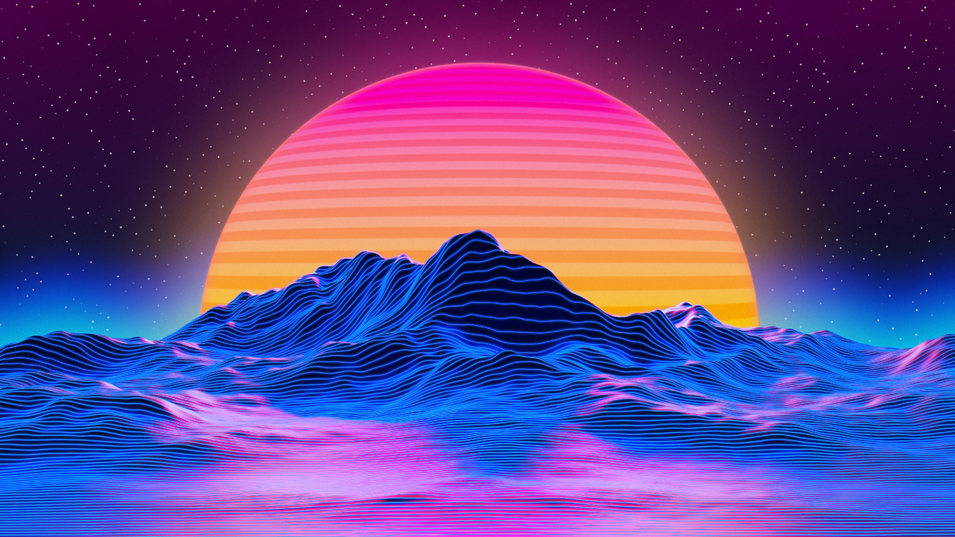 Обои Ретровейв, Стиль Ретро, Ретрофутуризм, Synthwave, Атмосфера.