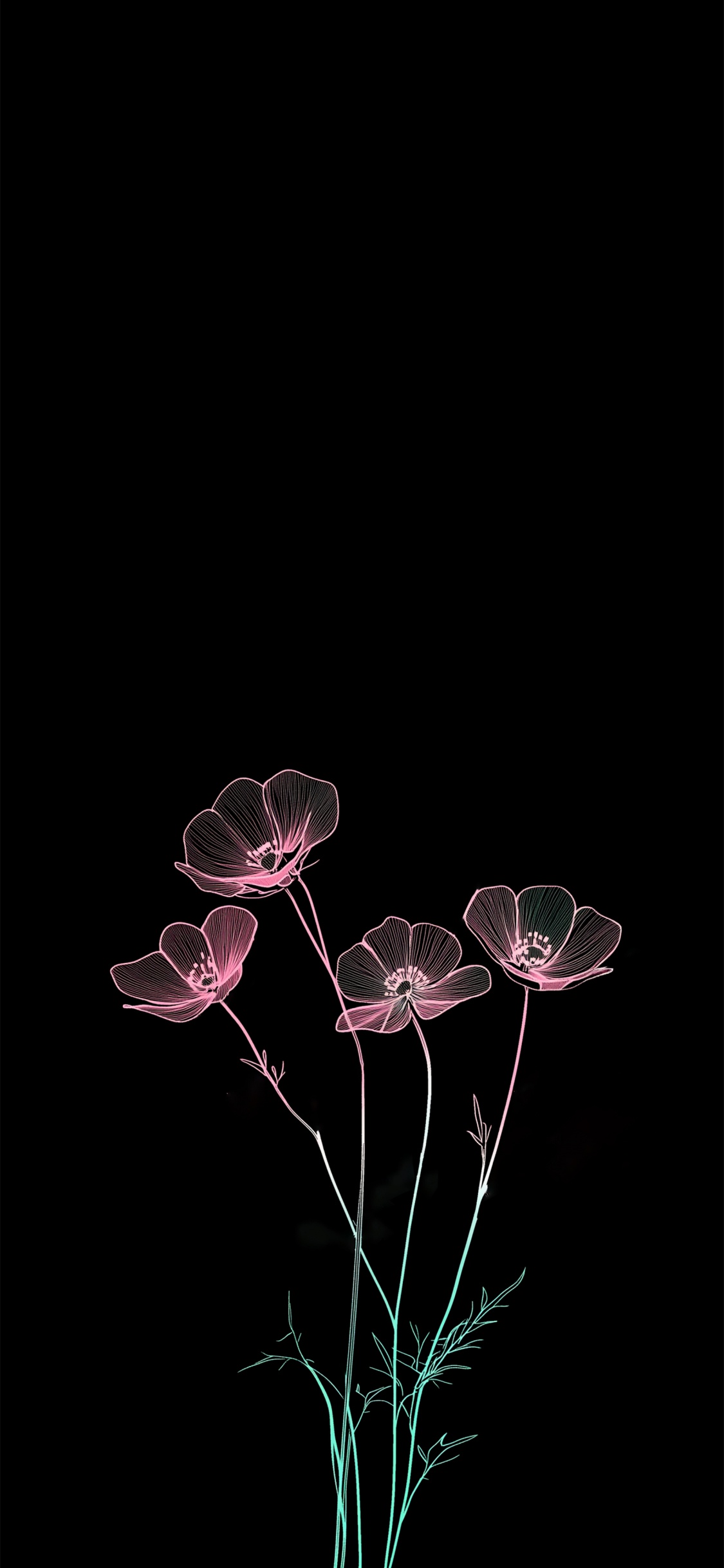 Обои темнота, мир, пользователь, цветок, 2025 в разрешении 1125x2436