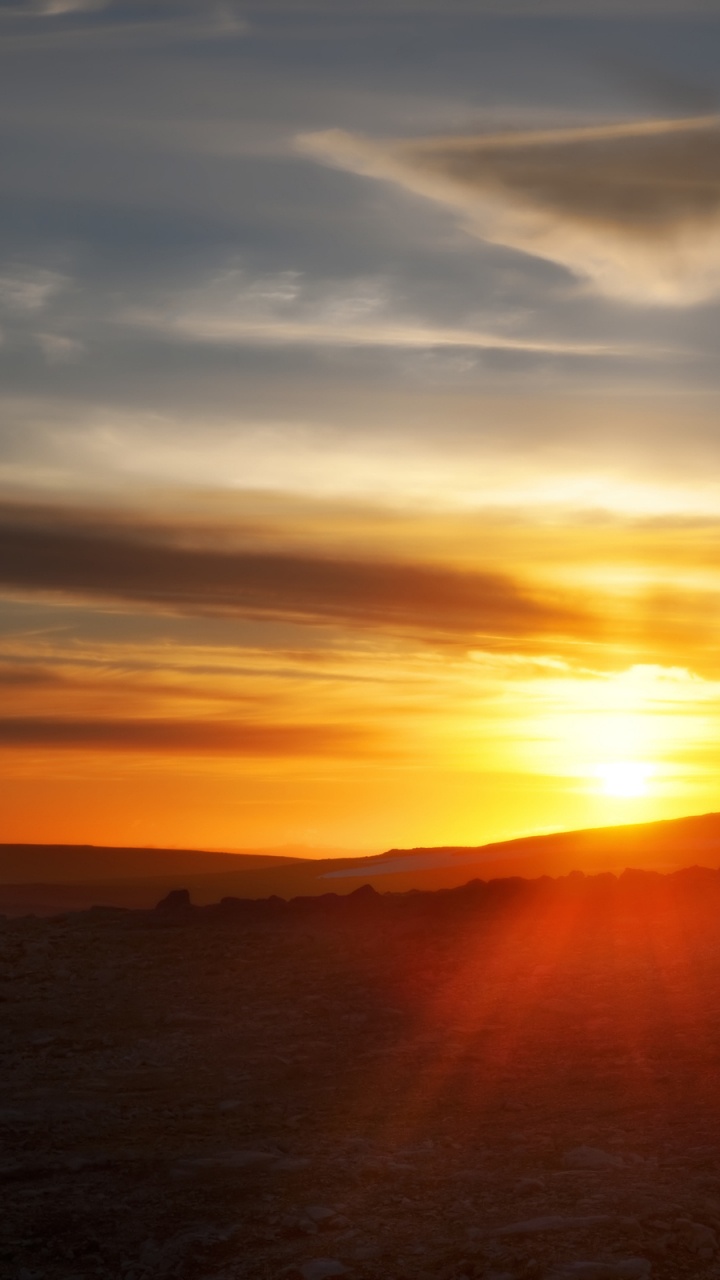 Обои закат, горизонт, восход солнца, облако, утро в разрешении 720x1280