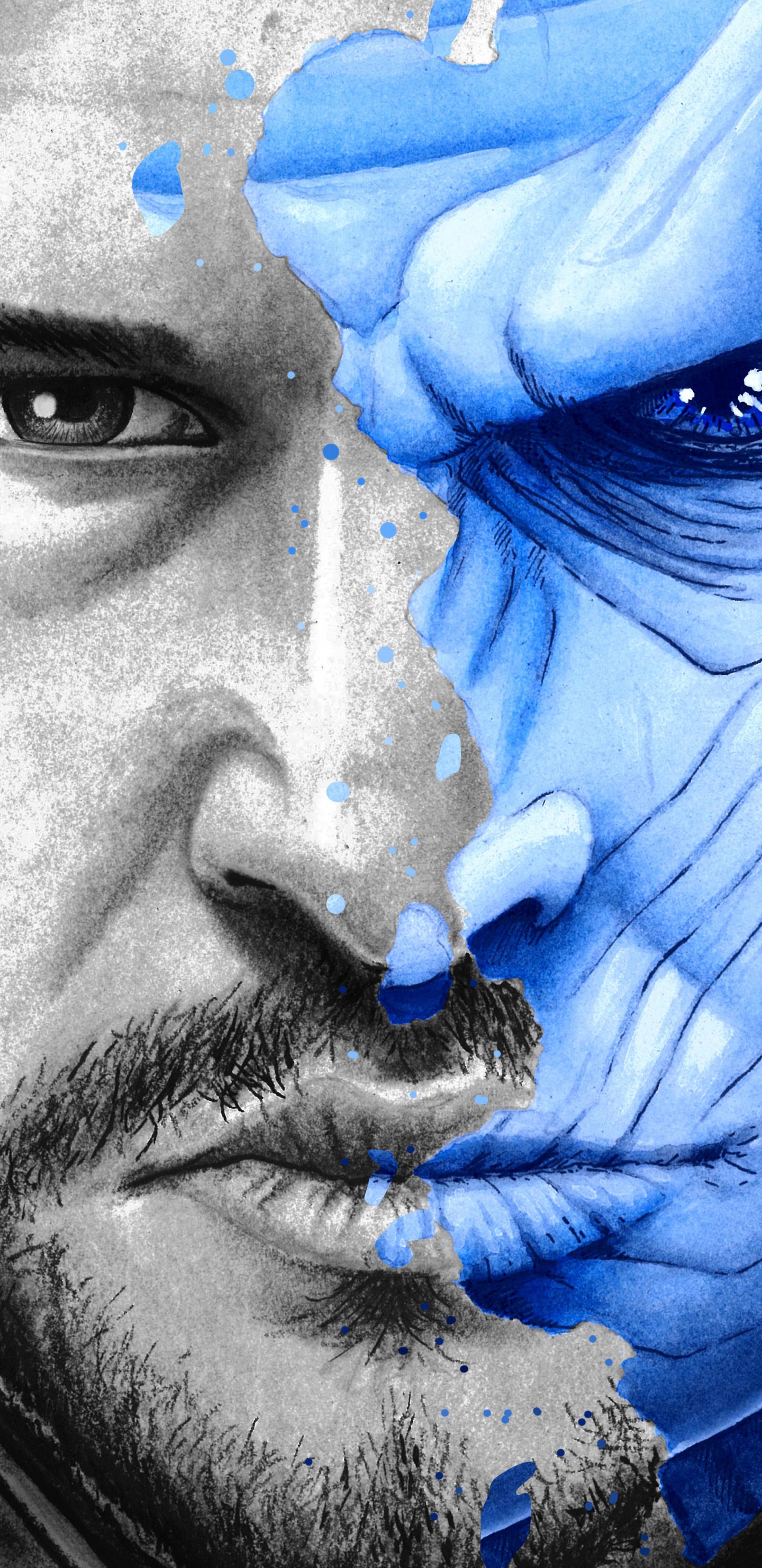 Обои Кит Харингтон, телевизионное шоу, иллюстрация, визуальное искусство, Арья Старк в разрешении 1440x2960