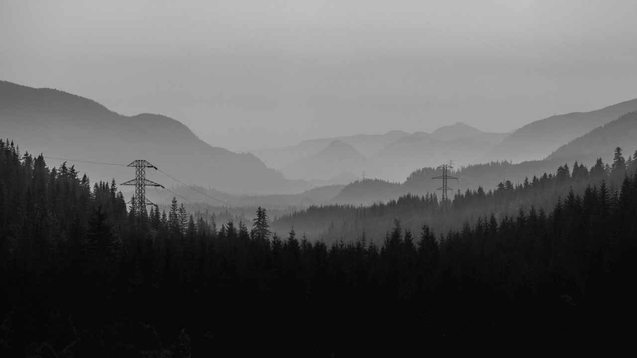 Обои природа, горный рельеф, гора, туман, дымка в разрешении 1280x720