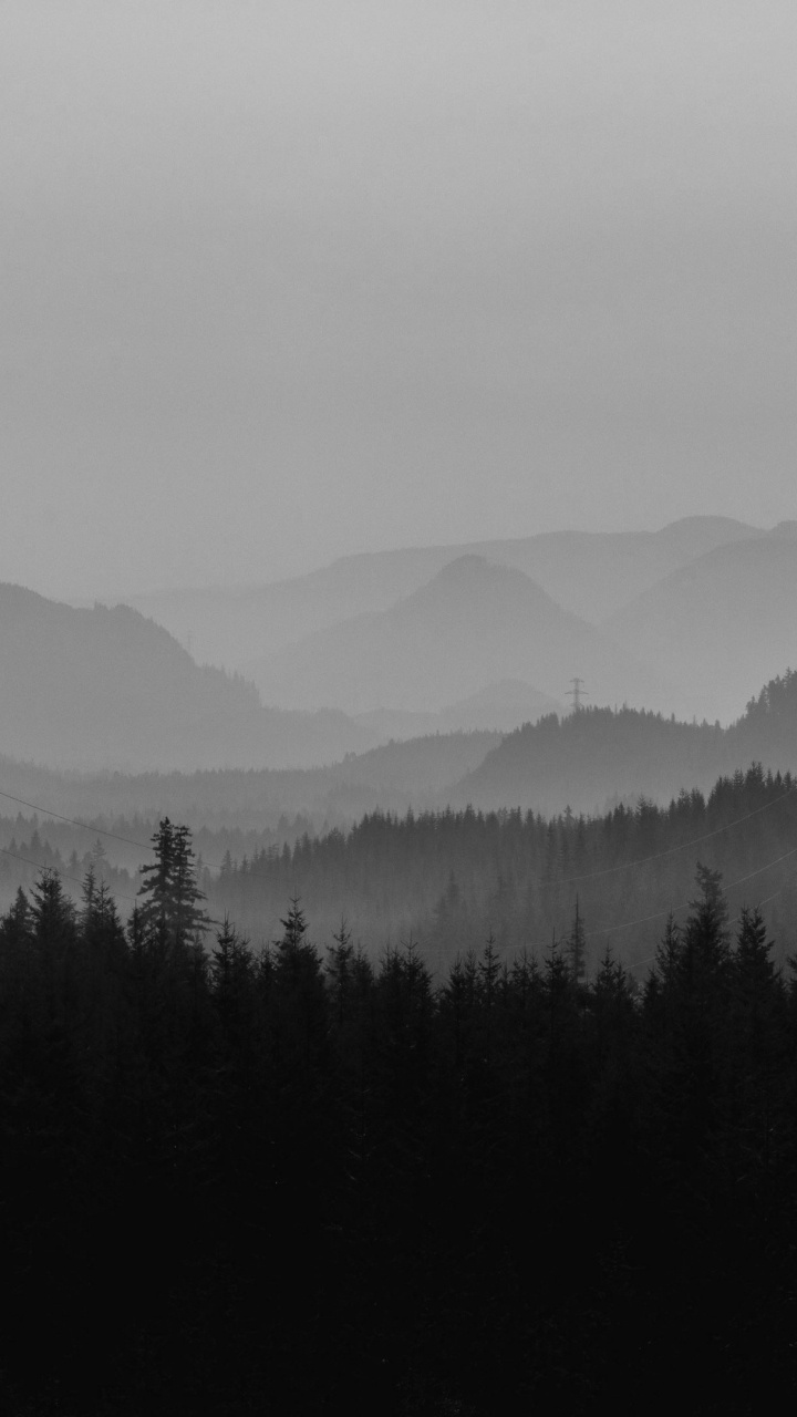 Обои природа, горный рельеф, гора, туман, дымка в разрешении 720x1280