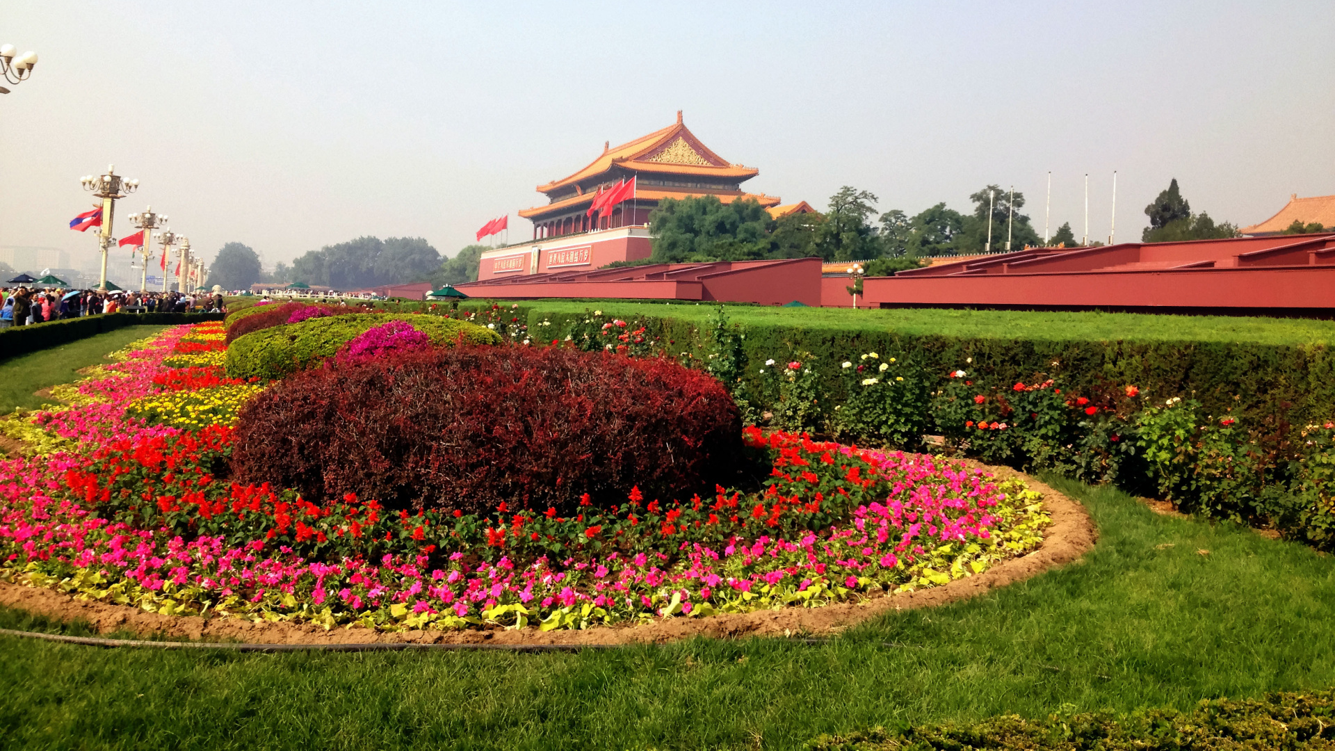 Обои Тяньаньмэнь, площадь Тяньаньмэнь, запретный город, Парк Цзиншань, достопримечательность в разрешении 1920x1080