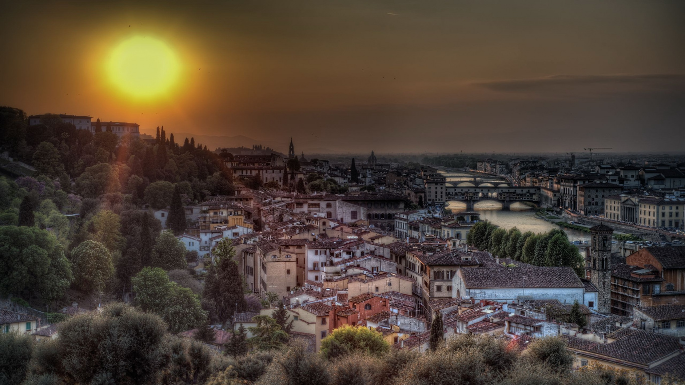 Обои городской район, городской пейзаж, город, городок, ночь в разрешении 1366x768