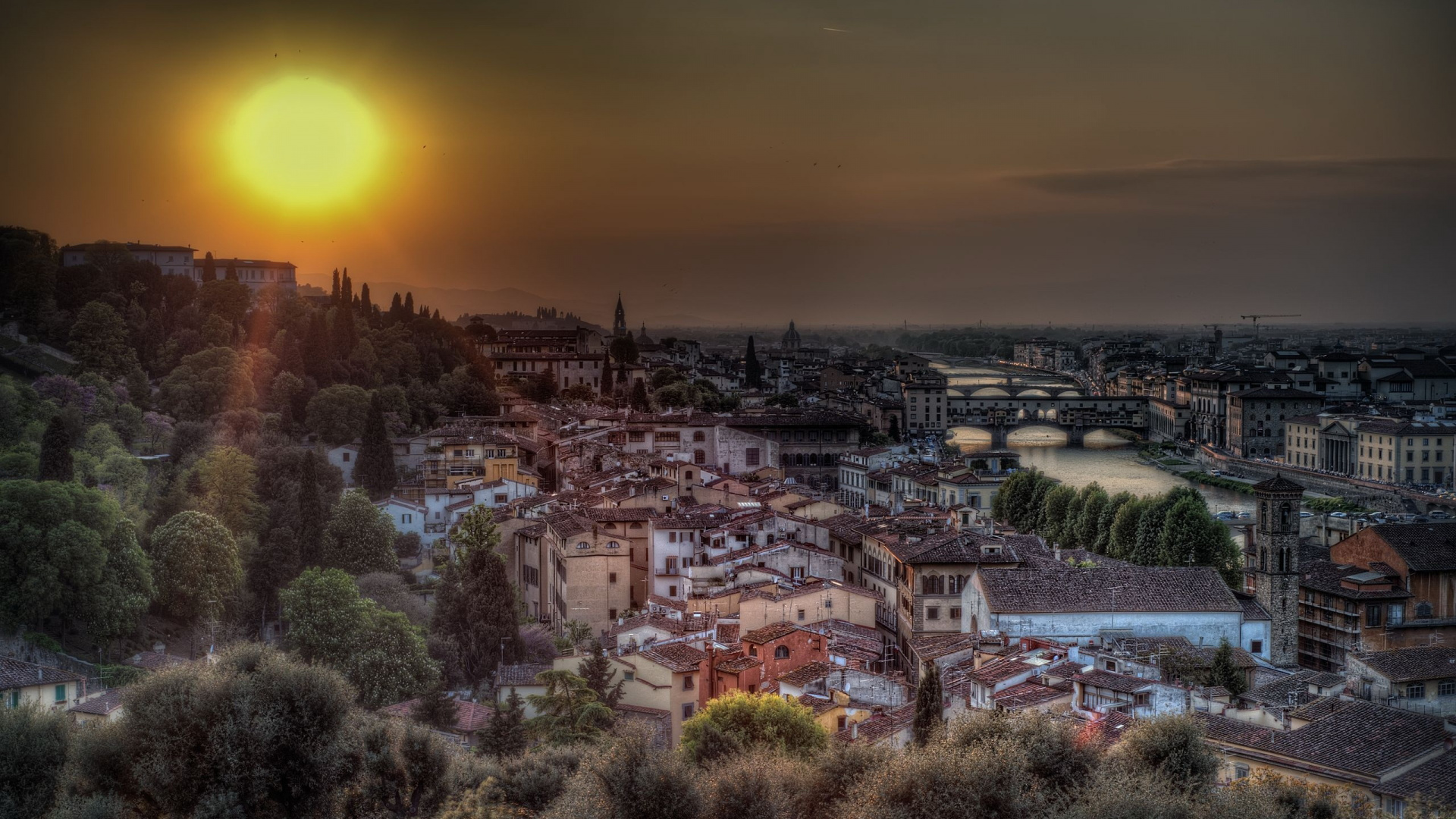 Обои городской район, городской пейзаж, город, городок, ночь в разрешении 1920x1080