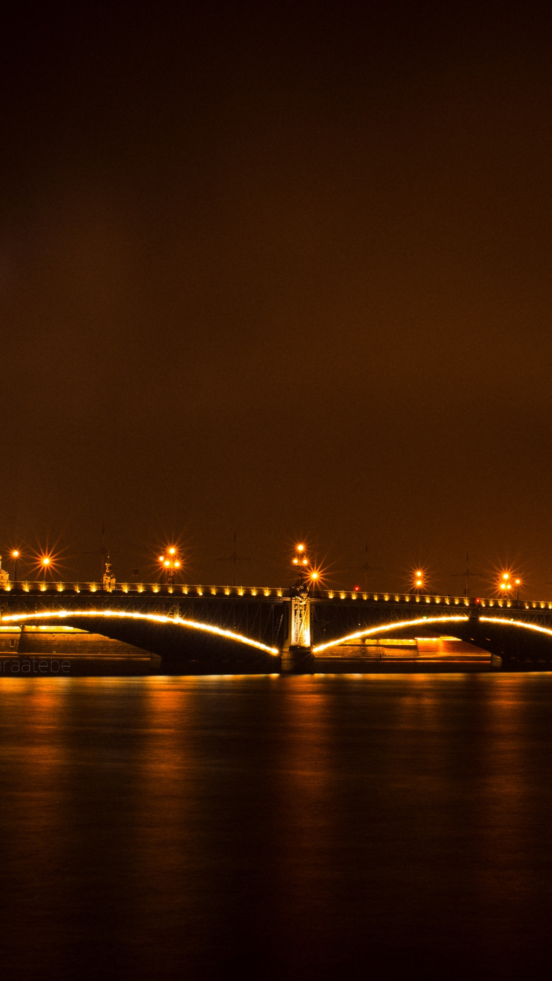 Обои отражение, Санкт Петербург, мост, реки, ночь в разрешении 1080x1920