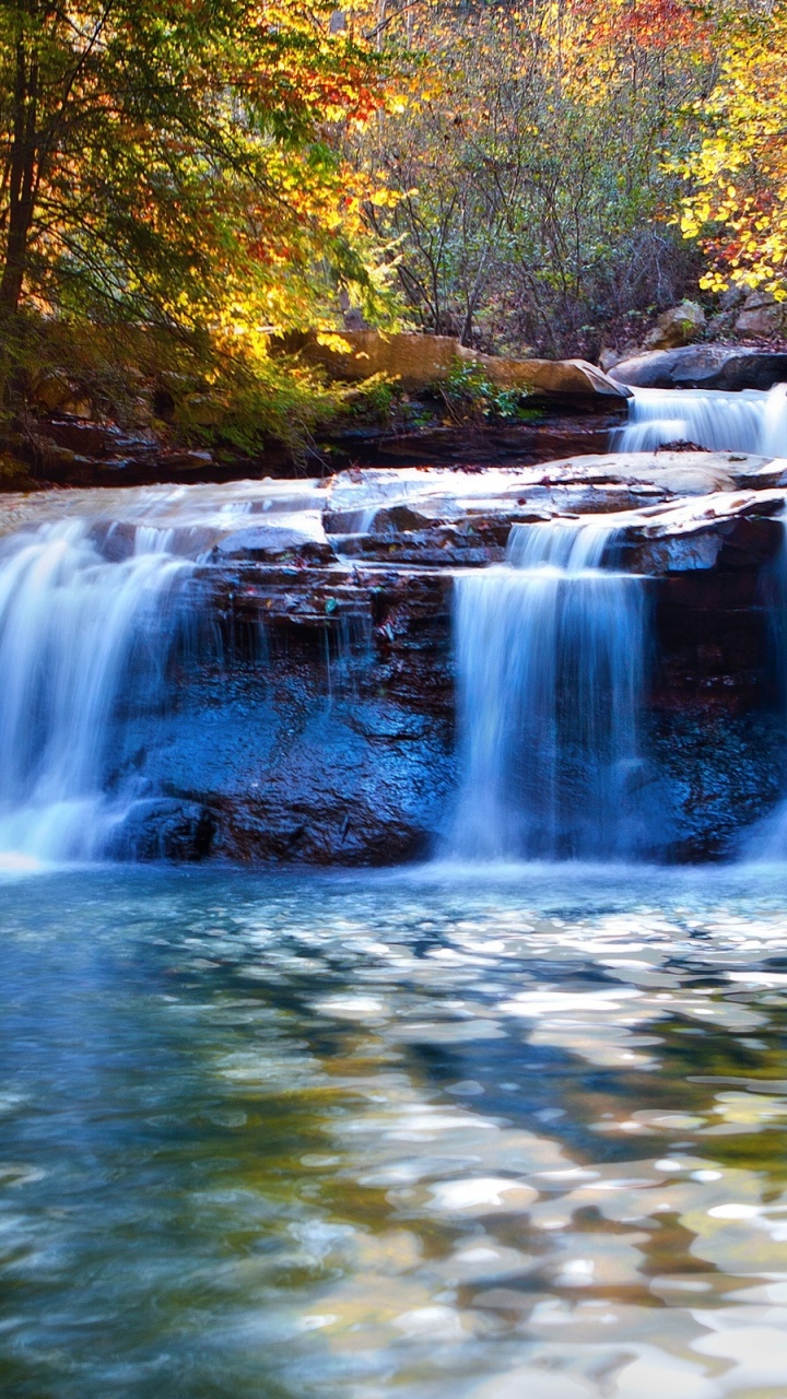 Обои водопад, водоем, гидроресурсы, природа, вода в разрешении 720x1280