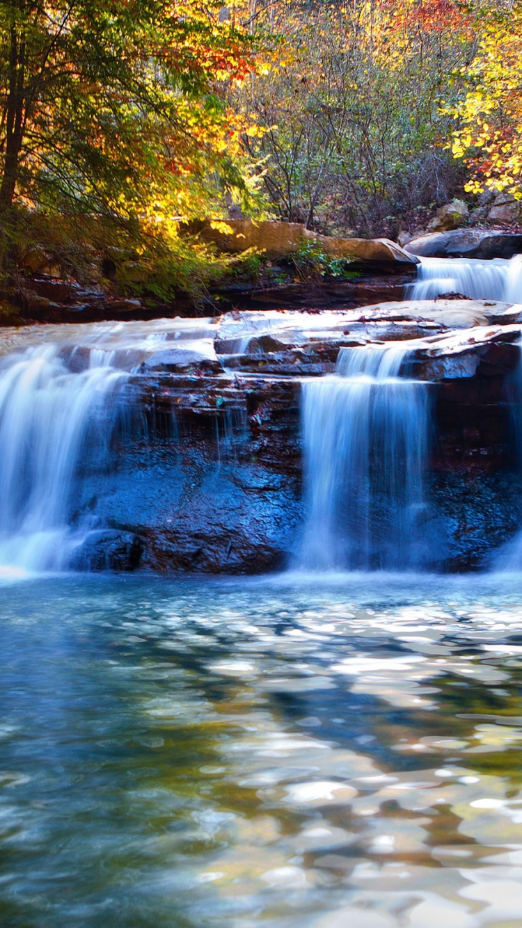 Обои водопад, водоем, гидроресурсы, природа, вода в разрешении 750x1334