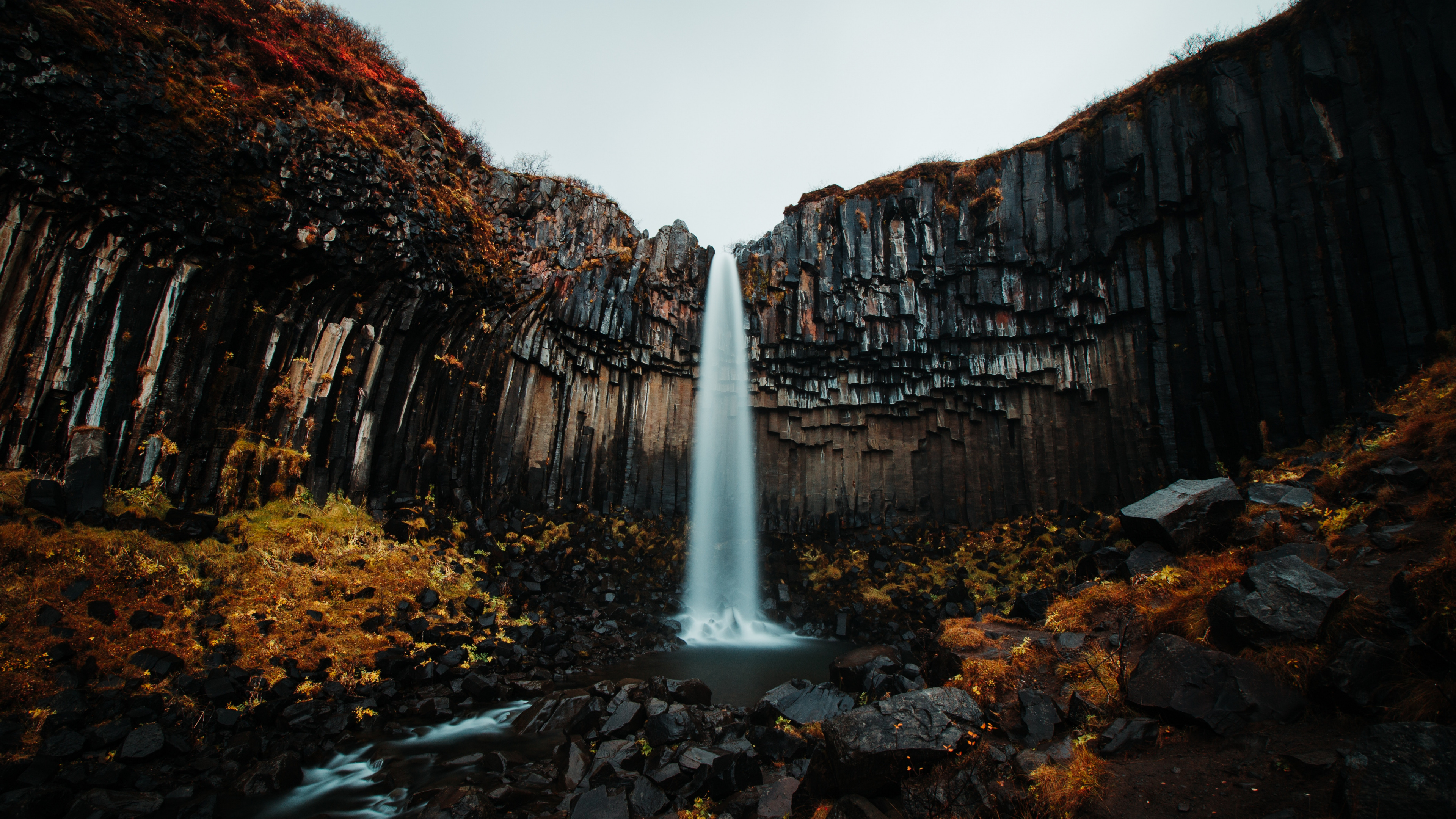 Обои водопад, природа, вода, природный ландшафт, рок в разрешении 3840x2160