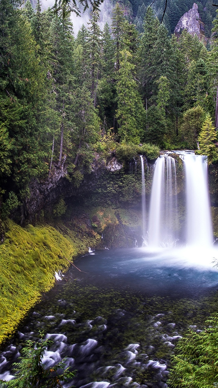 Обои водопад, гидроресурсы, водоем, природа, природный заповедник в разрешении 720x1280