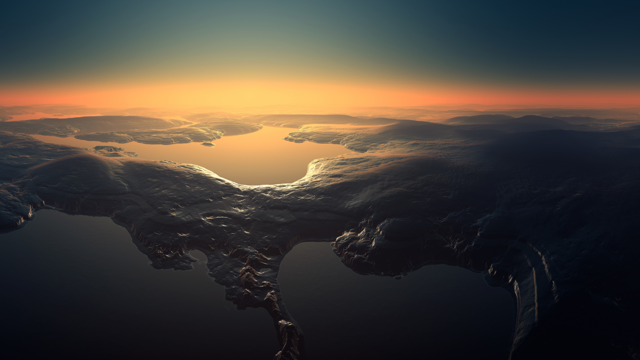 Обои macbook, горизонт, атмосфера, закат, восход солнца в разрешении 2560x1440