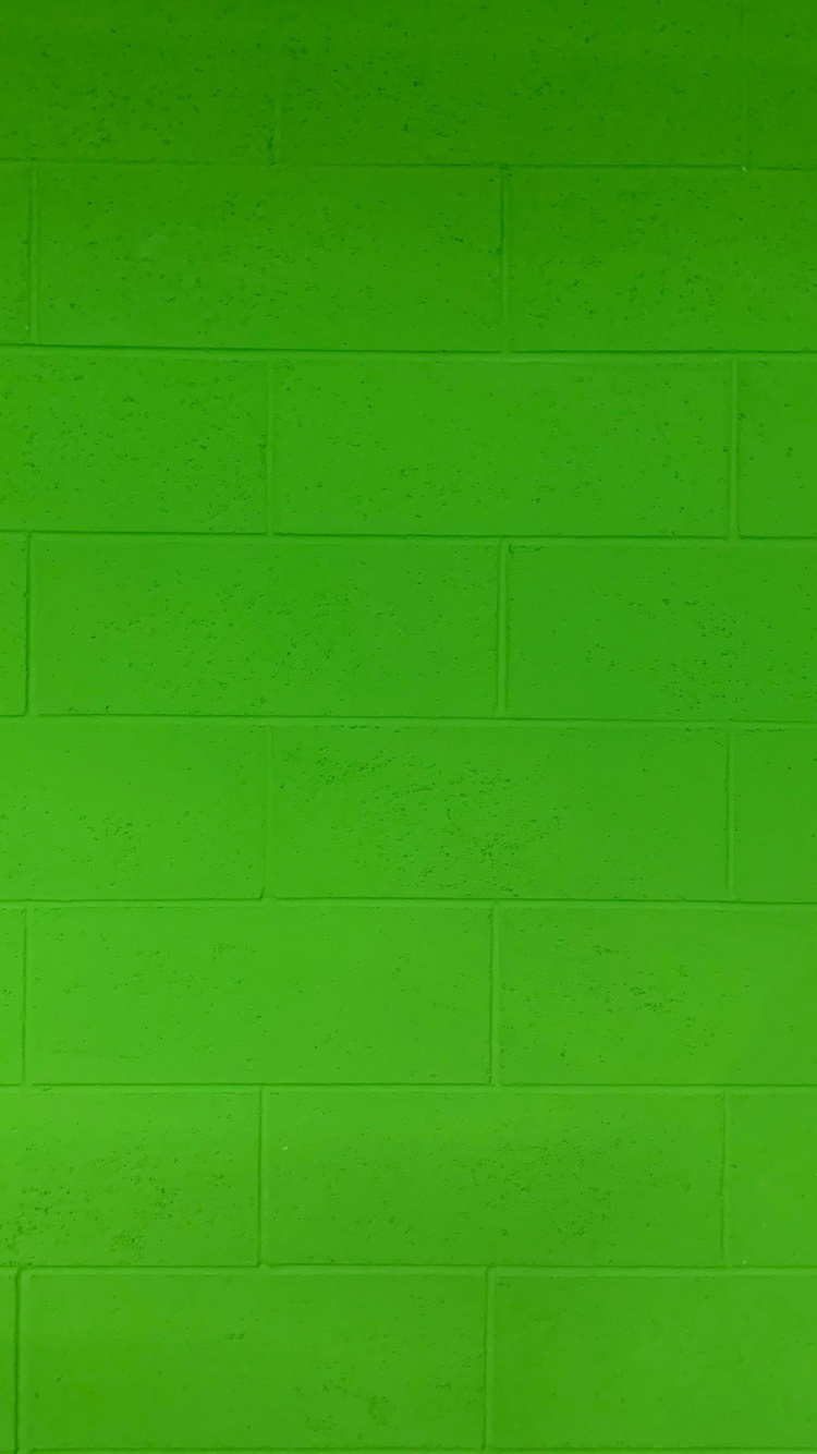 Обои стена, кирпич, текстура, зеленый, желтый в разрешении 750x1334