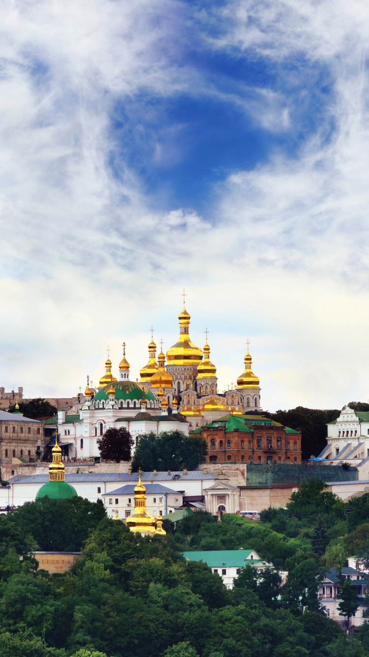 Обои ориентир, город, городок, облако, населенный пункт в разрешении 750x1334