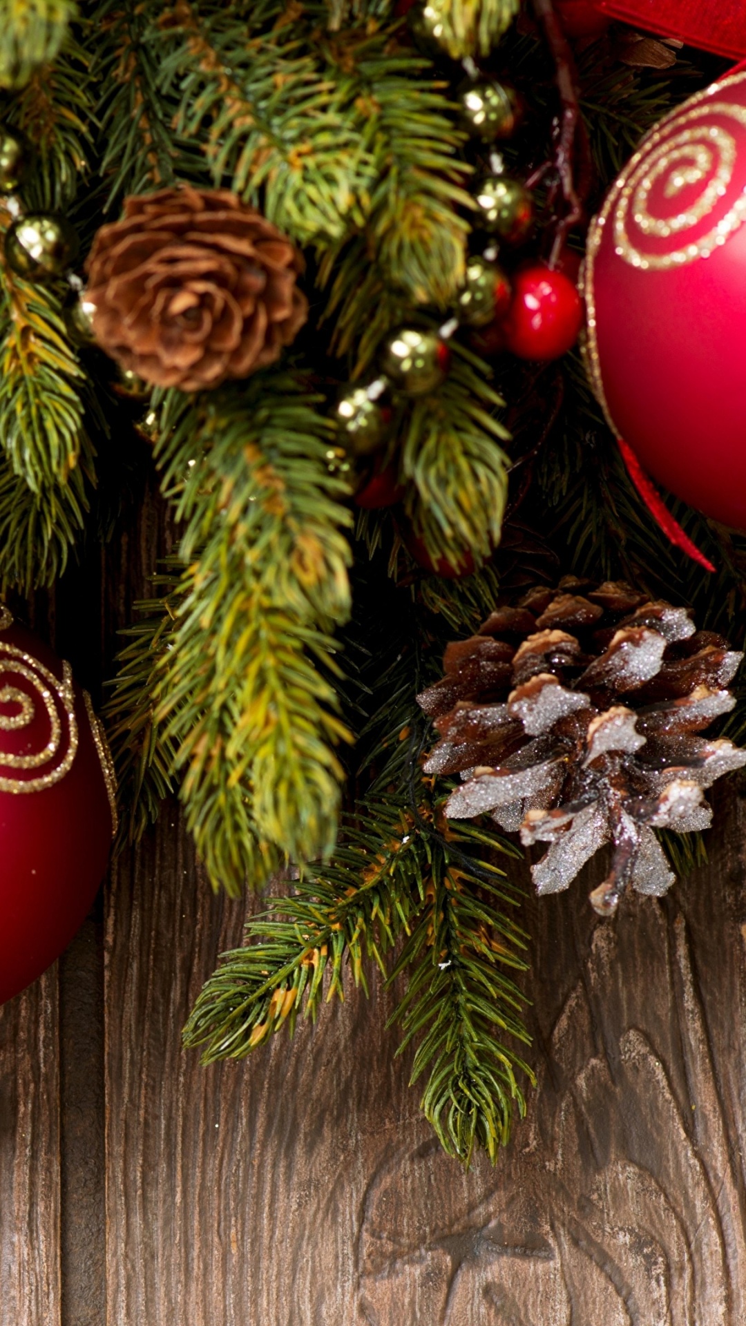 Обои рождественские украшения на дереве, Рождественский день, Рождественские украшения, рождественский орнамент, елка в разрешении 1080x1920