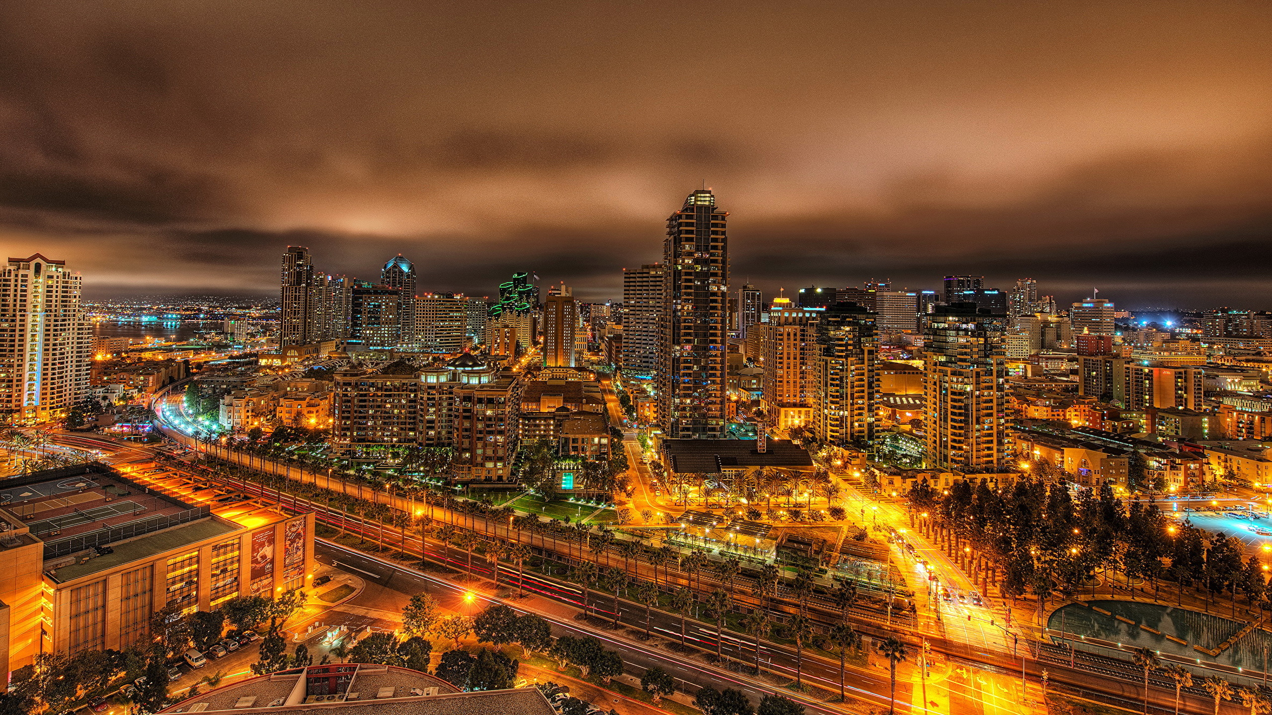 Обои Сан Диего, городской пейзаж, город, городской район, метрополия в разрешении 2560x1440