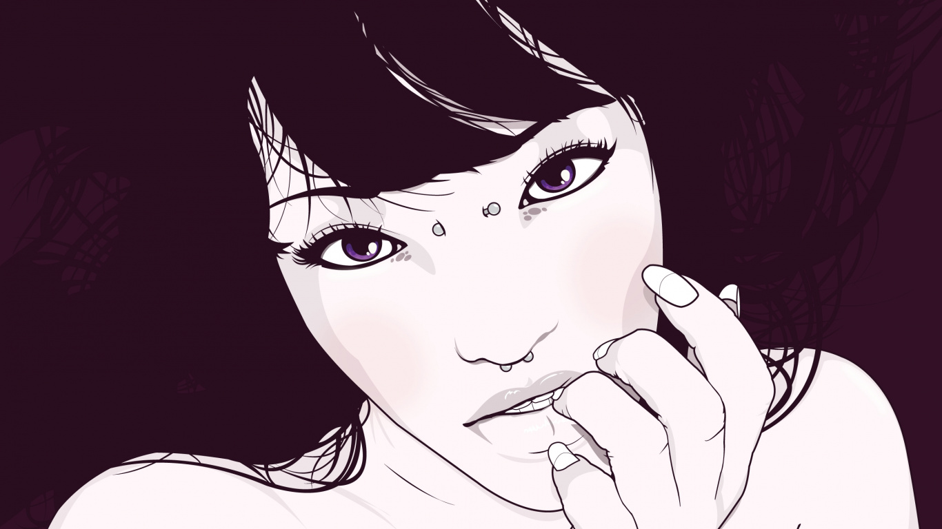 Обои векторная графика, иллюстрация, бровь, голова, нос в разрешении 1366x768