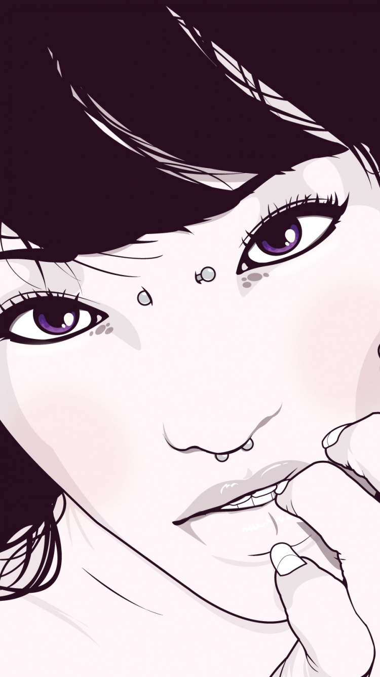 Обои векторная графика, иллюстрация, бровь, голова, нос в разрешении 750x1334