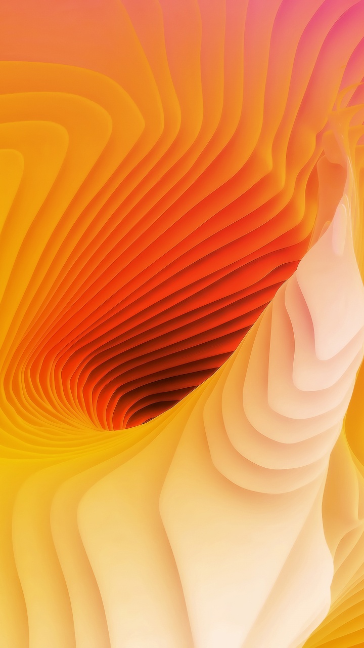 Обои минимализм, абстрактное искусство, Апельсин, желтый, фрактальное искусство в разрешении 720x1280