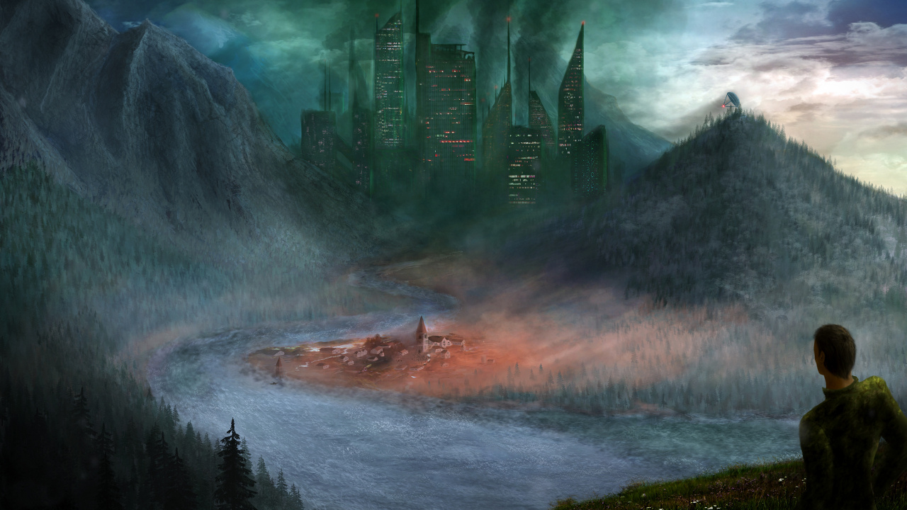 Обои живопись, фэнтези, природа, атмосфера, пейзаж в разрешении 1280x720