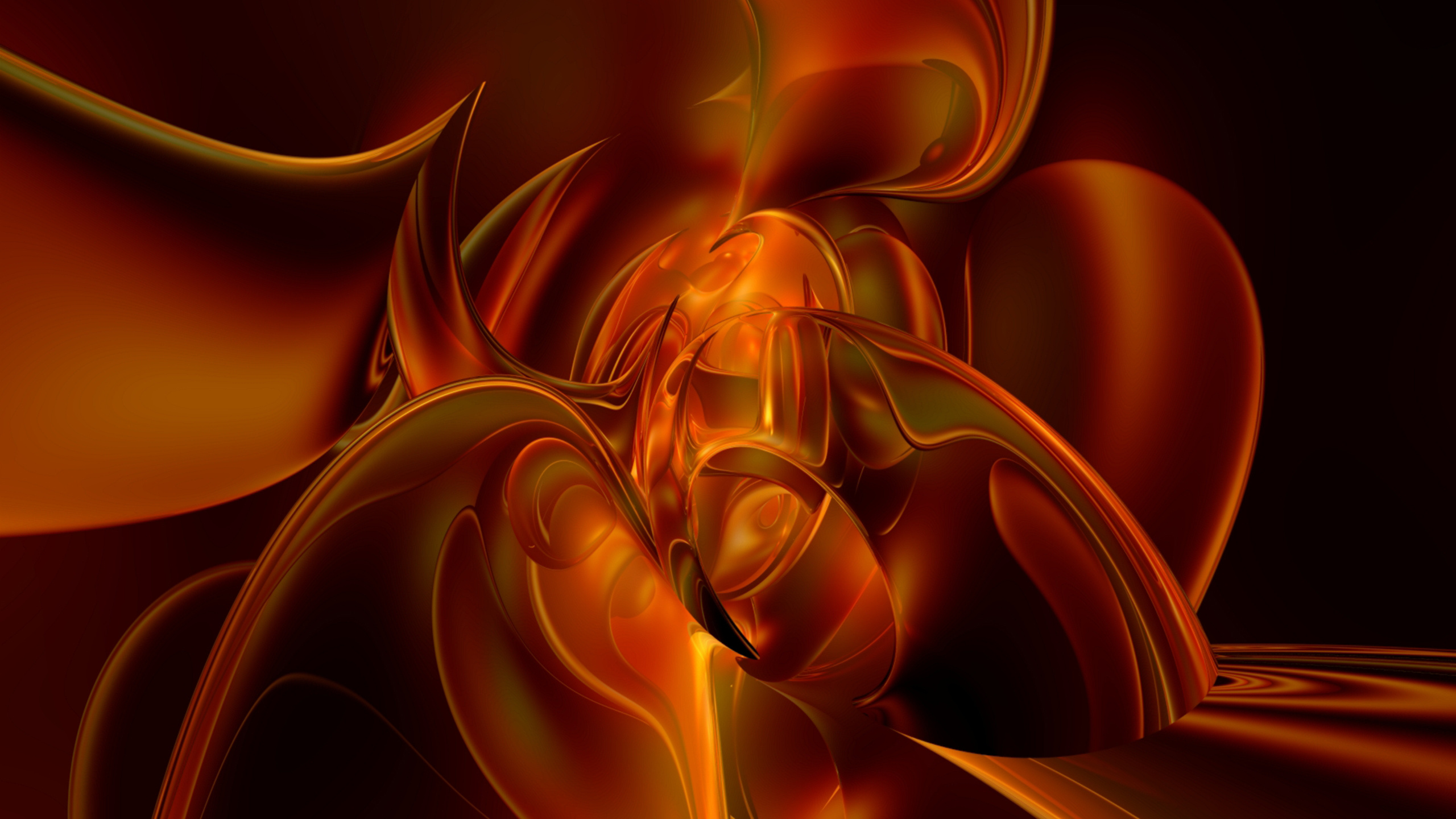 Обои абстрактное искусство, фрактальное искусство, Апельсин, арт, графика в разрешении 2560x1440