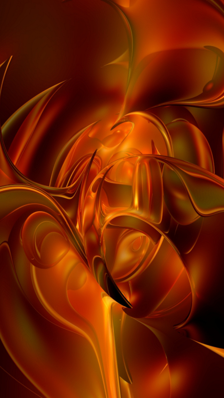 Обои абстрактное искусство, фрактальное искусство, Апельсин, арт, графика в разрешении 750x1334