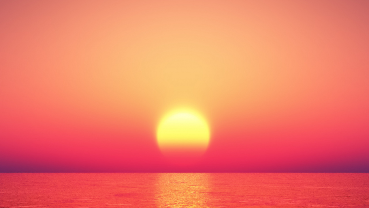 Обои горизонт, вода, атмосфера, дневное время, экорегион в разрешении 1280x720